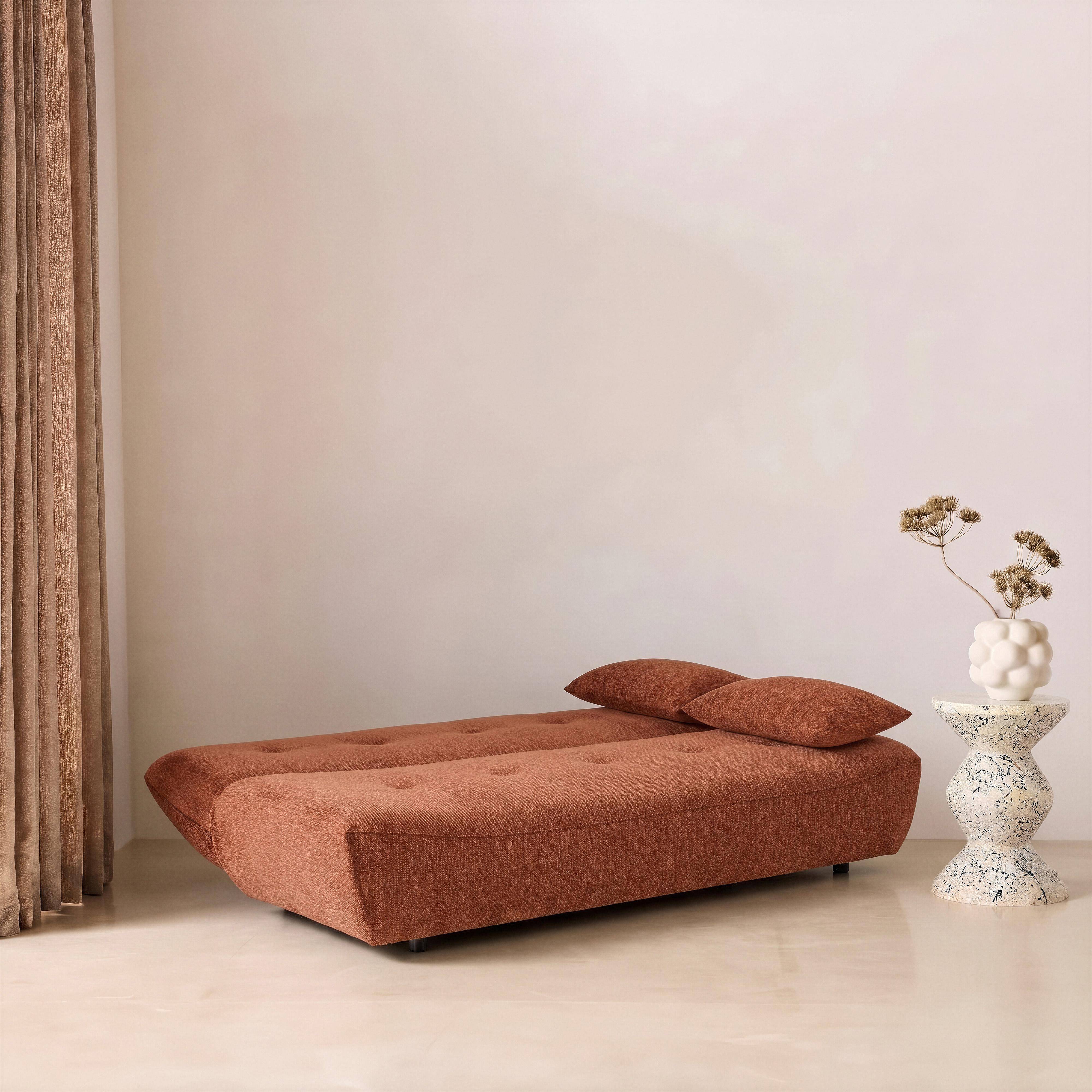 3-Sitzer Schlafsofa mit Chenille-Bezug terrakotta - Klik Photo3