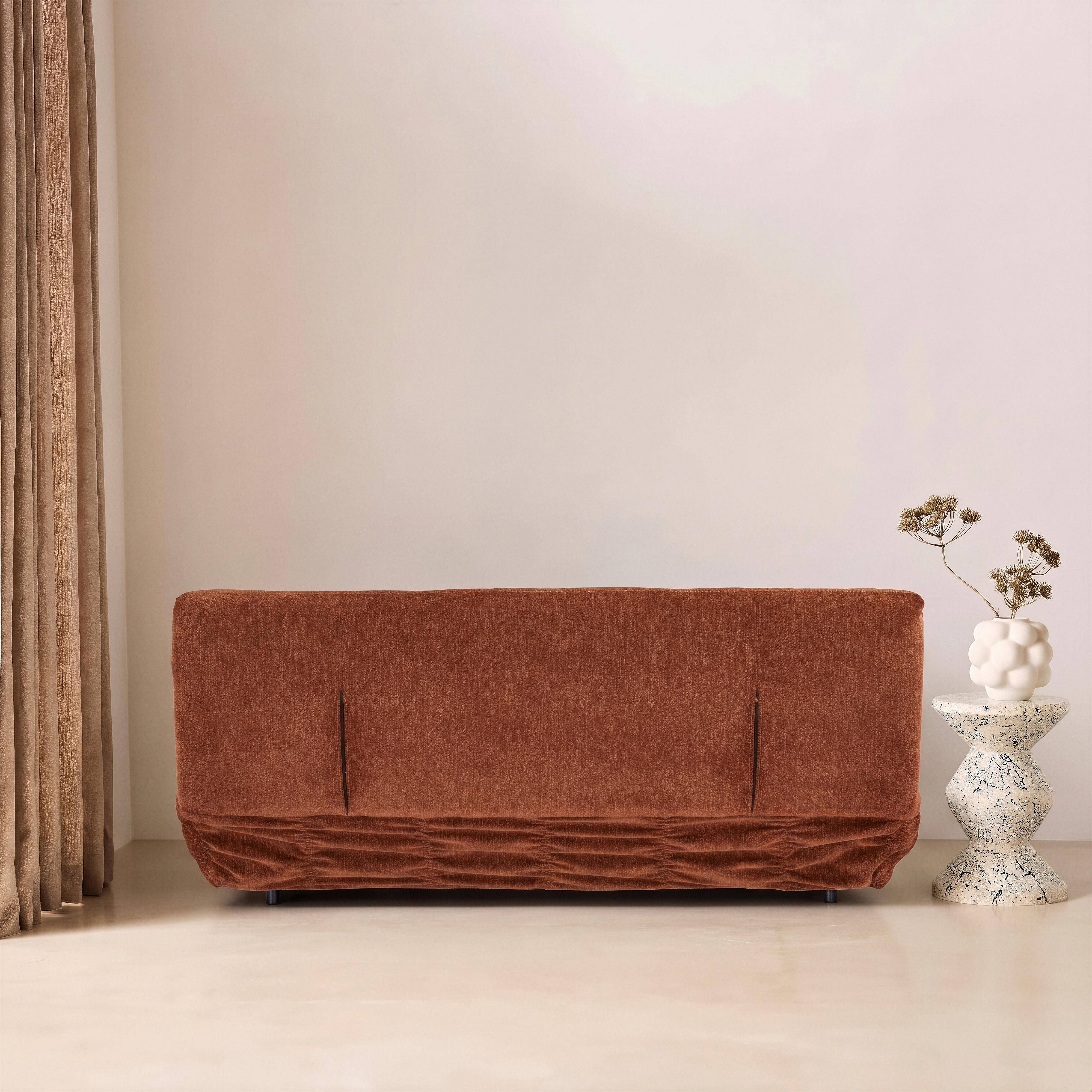 3-Sitzer Schlafsofa mit Chenille-Bezug terrakotta - Klik Photo4
