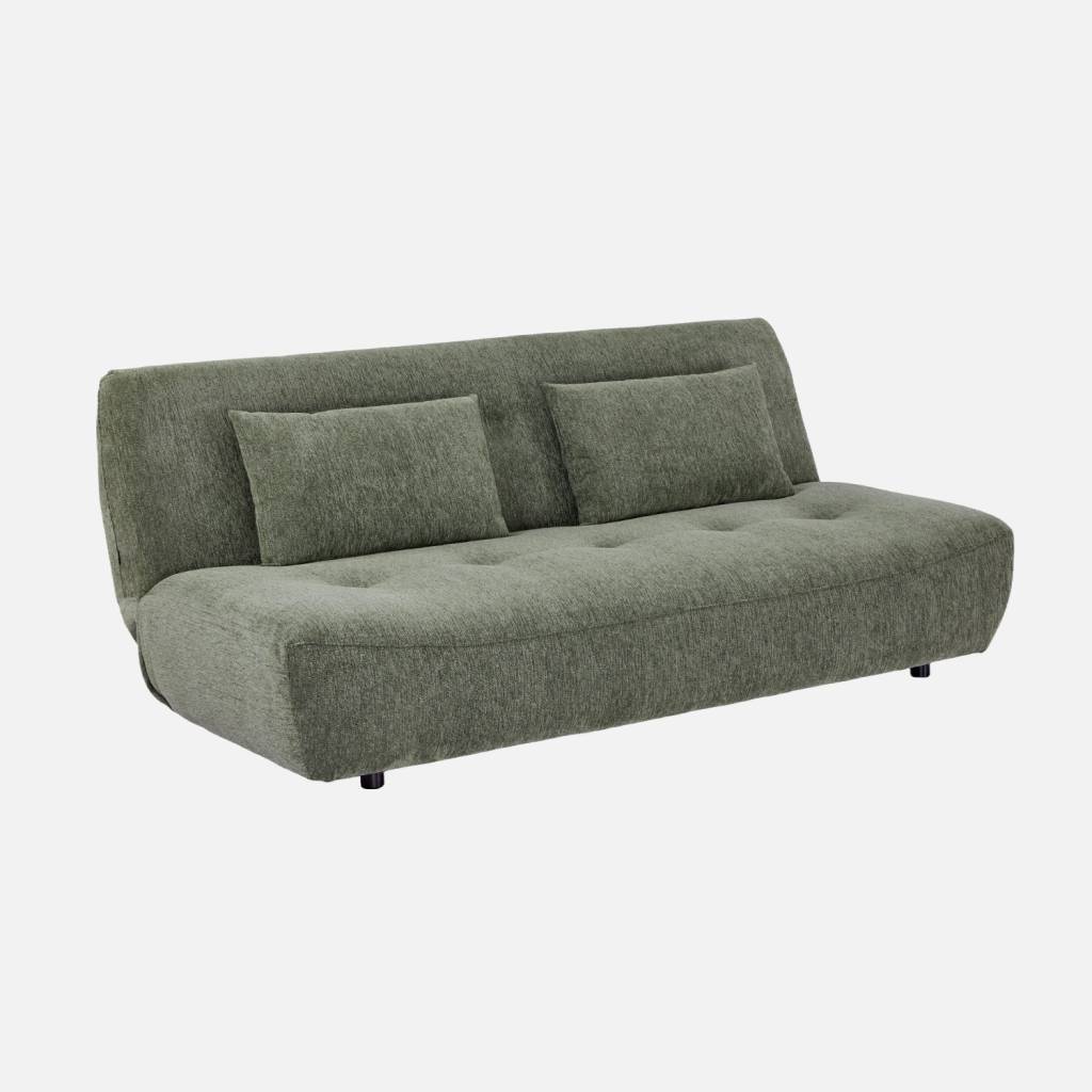 Banquette convertible tissu chenille 3 places vert