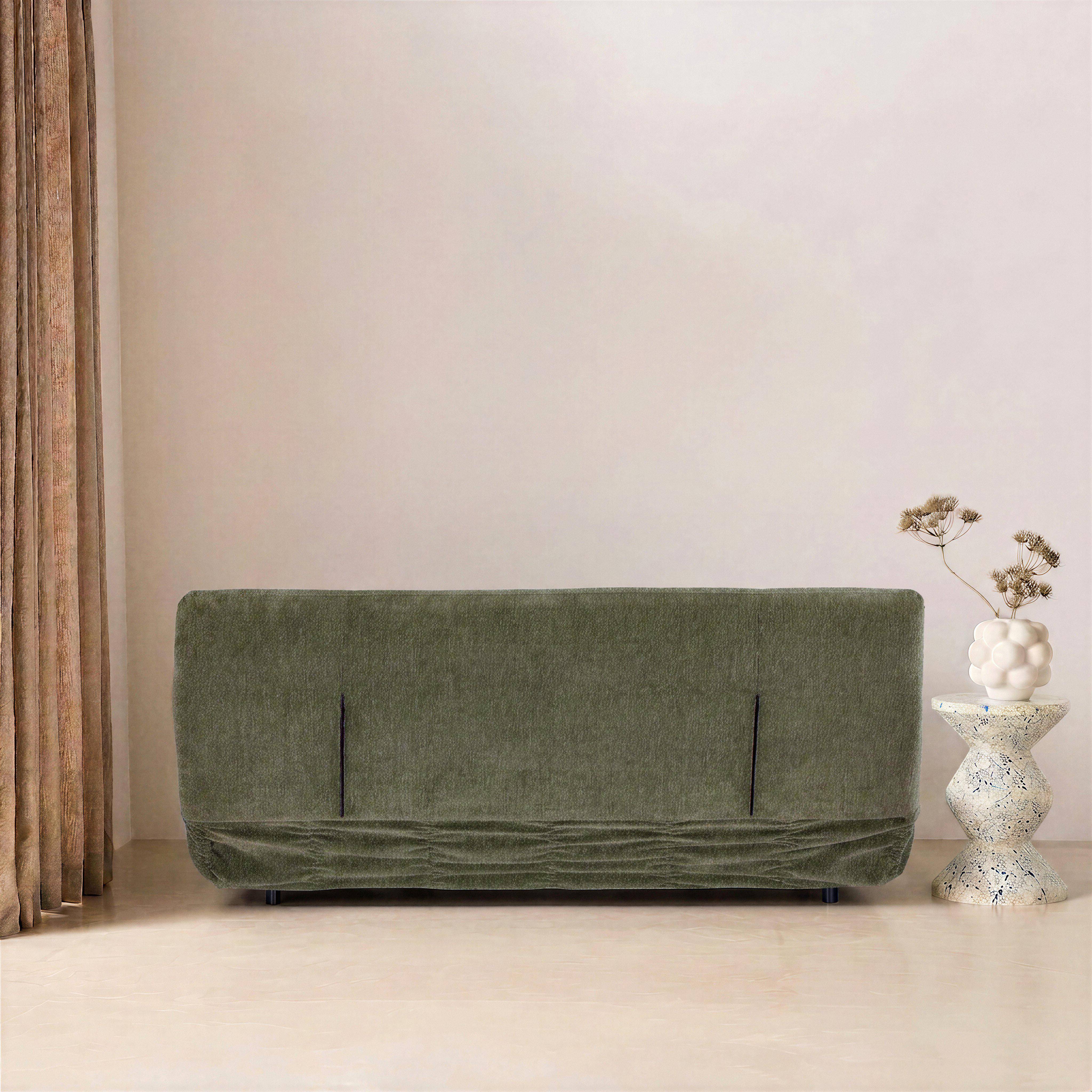 3-Sitzer Schlafsofa mit Chenille-Bezug grün - Klik Photo4