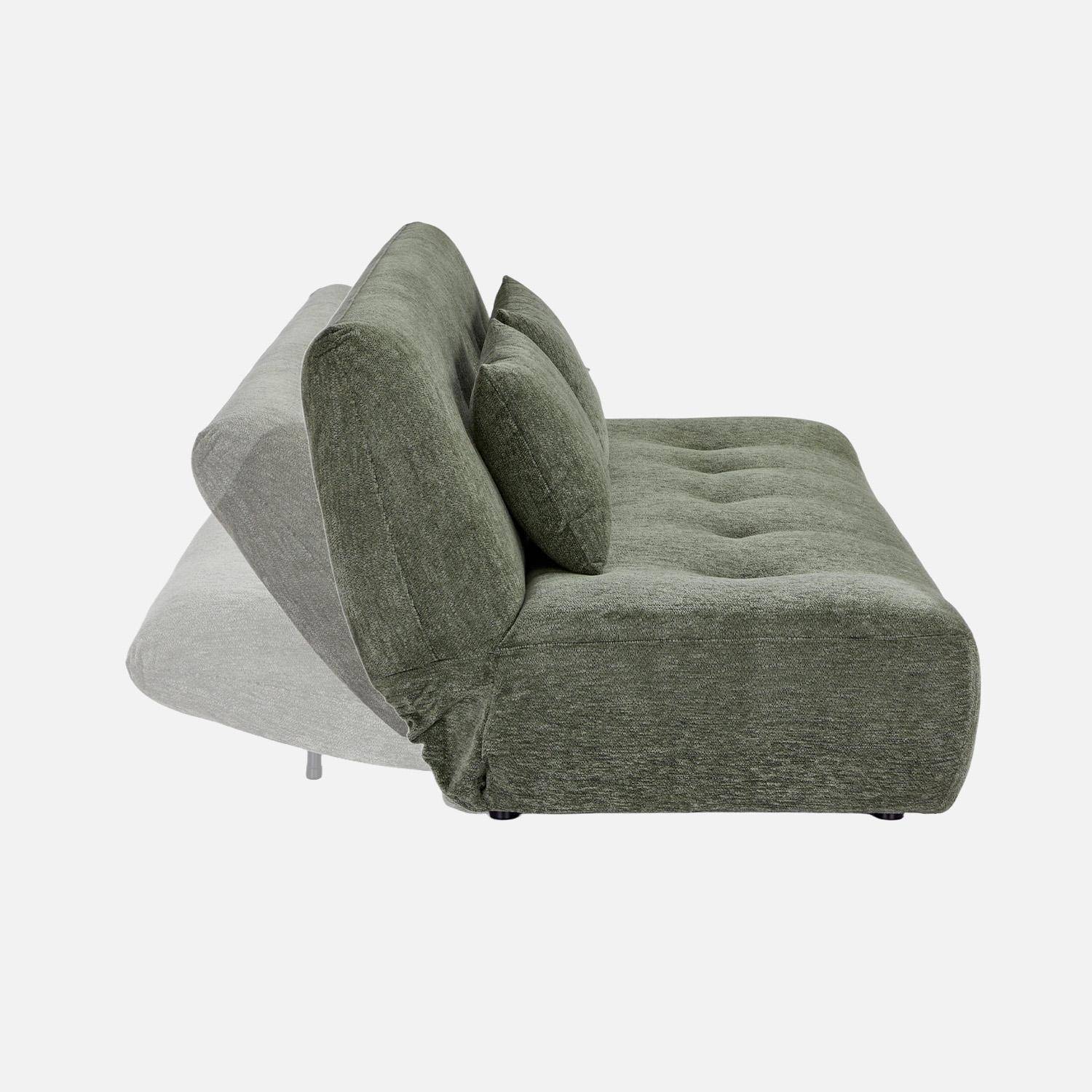 Banquette convertible tissu chenille 3 places vert - Klik Photo4