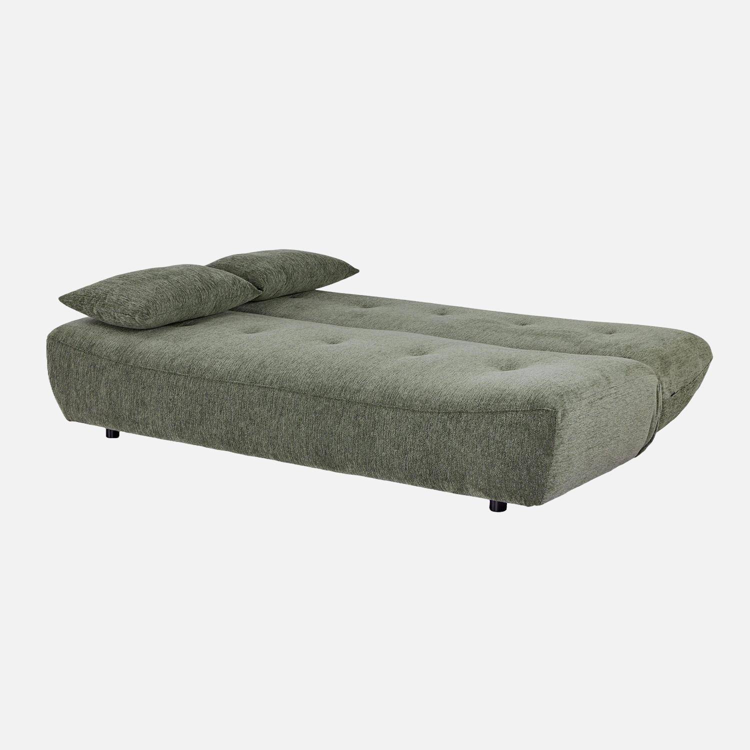 Banquette convertible tissu chenille 3 places vert - Klik Photo5