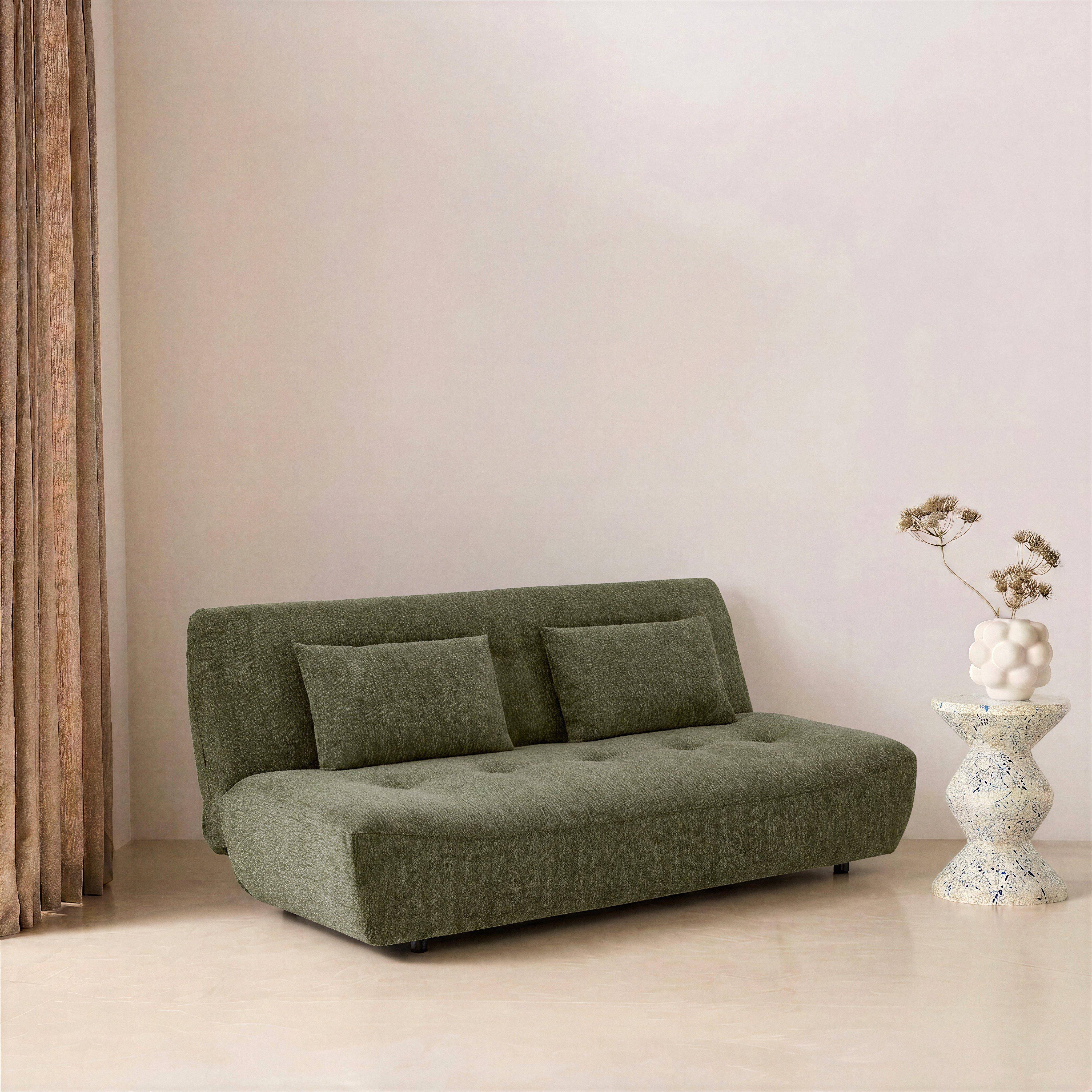 3-Sitzer Schlafsofa mit Chenille-Bezug grün - Klik Photo2