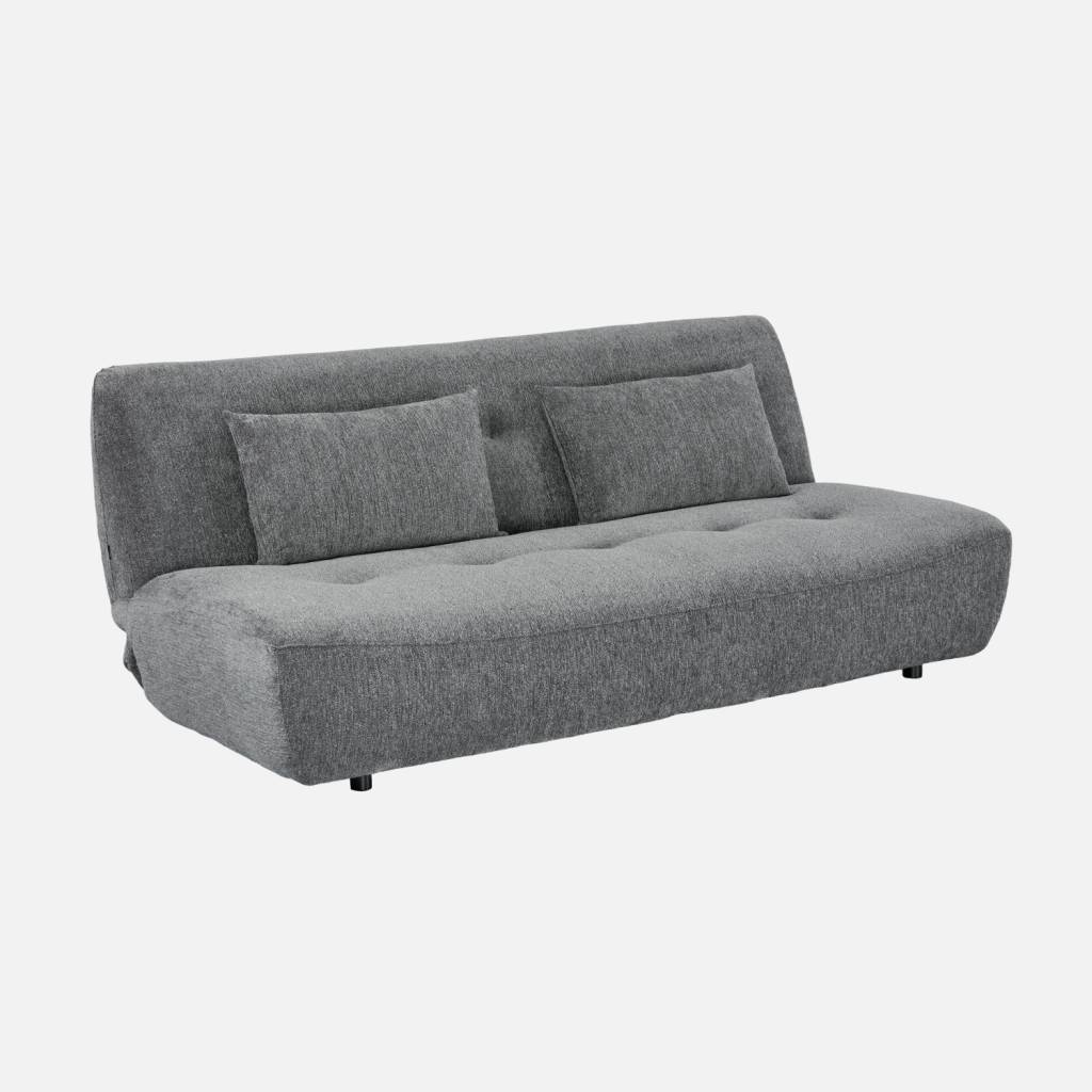 Divano letto convertibile in tessuto ciniglia, 3 posti, Grigio