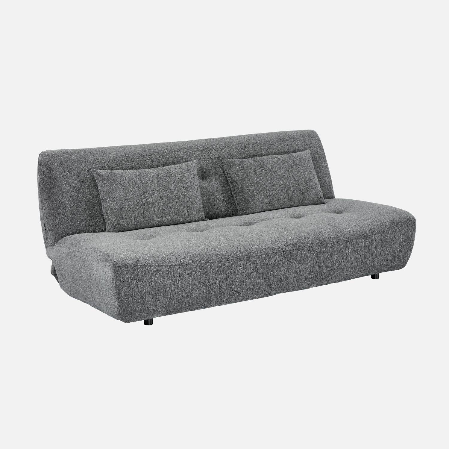 Divano letto convertibile in tessuto ciniglia, 3 posti Grigio - 195x99x83 cm,sweeek,Photo1