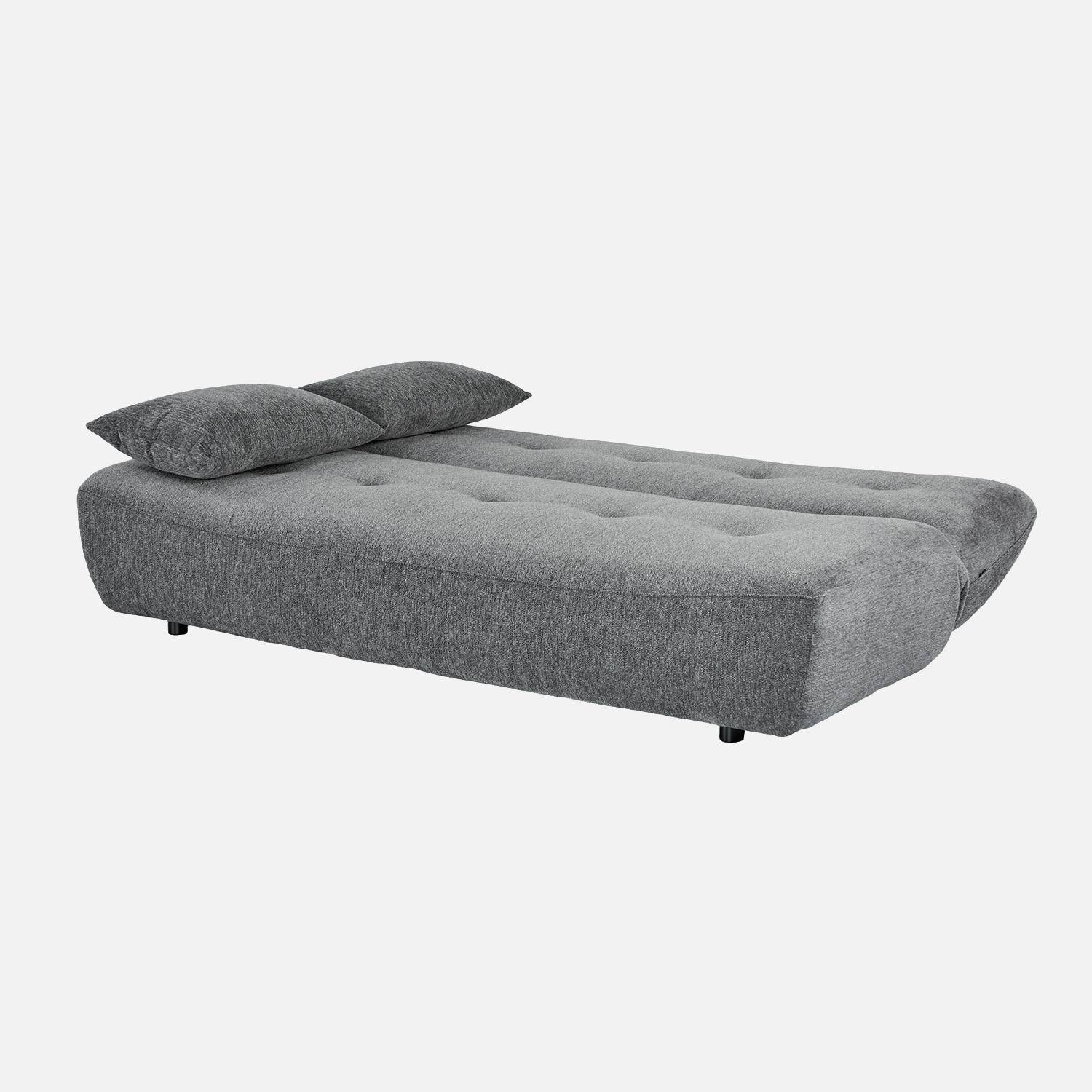Divano letto convertibile in tessuto ciniglia, 3 posti Grigio - 195x99x83 cm,sweeek,Photo5