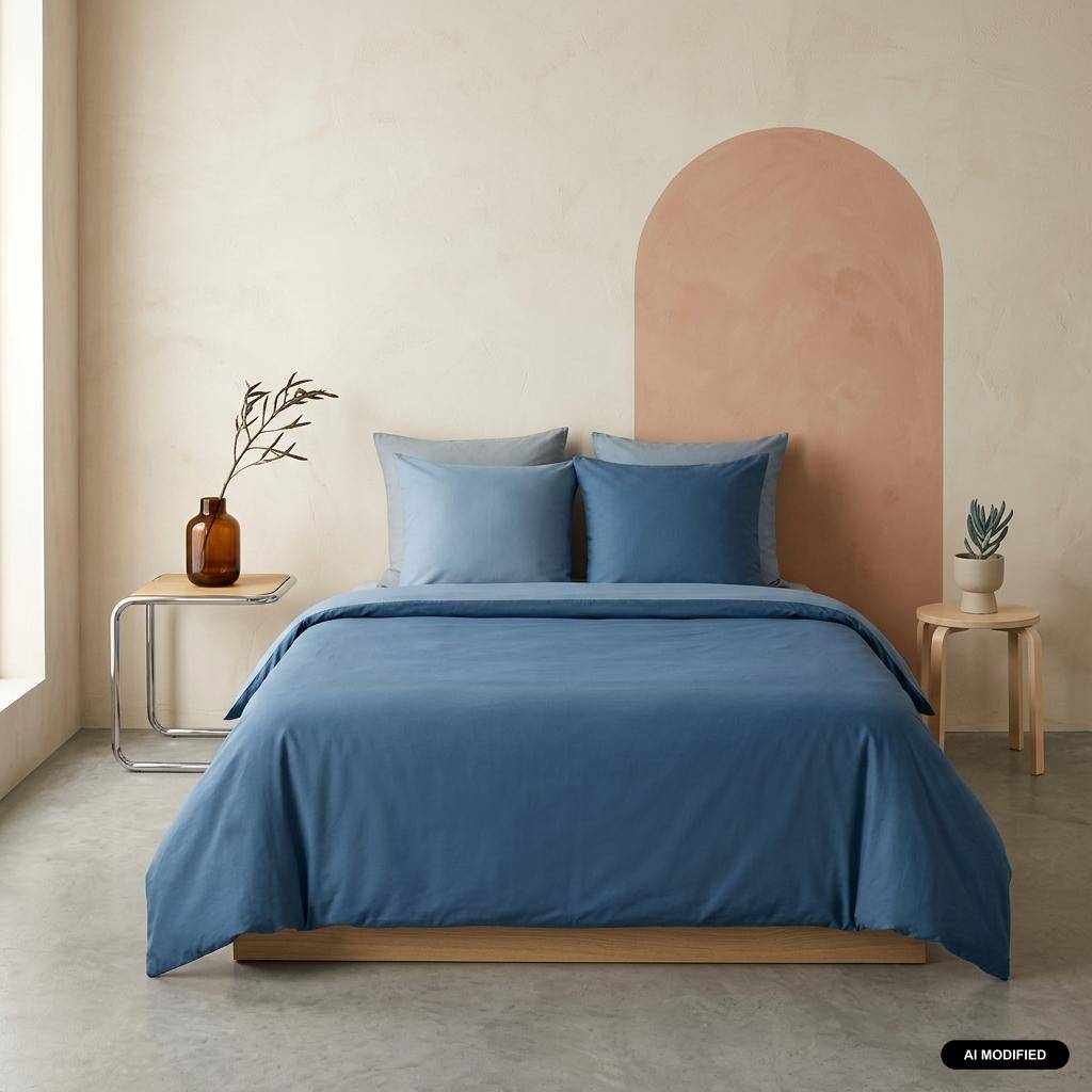 Set biancheria da letto cotone a righe bianco e verde, 2 posti - 220x240x0.5 cm Photo1