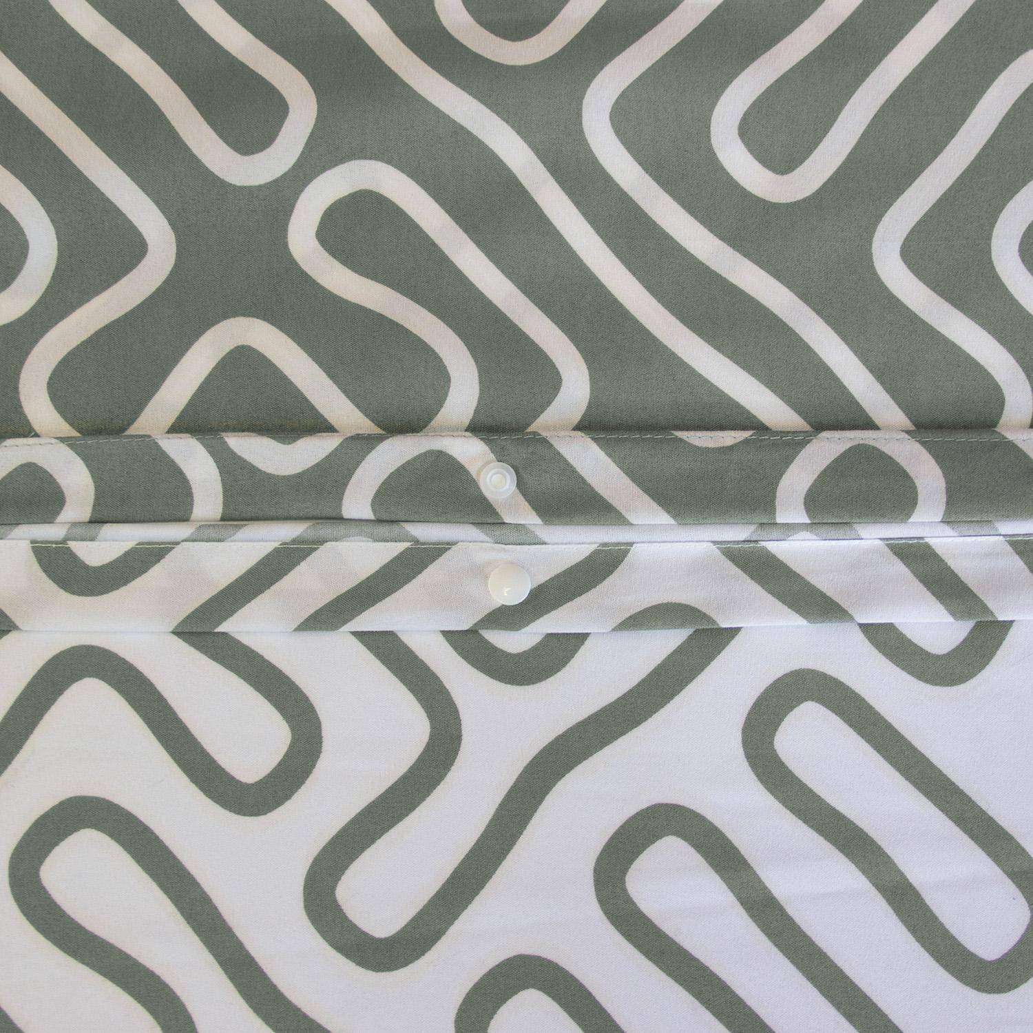 Ropa de cama de microfibra reversibles con estampado de laberinto gris, 2 plazas - 220x240x0.5 cm,sweeek,Photo2