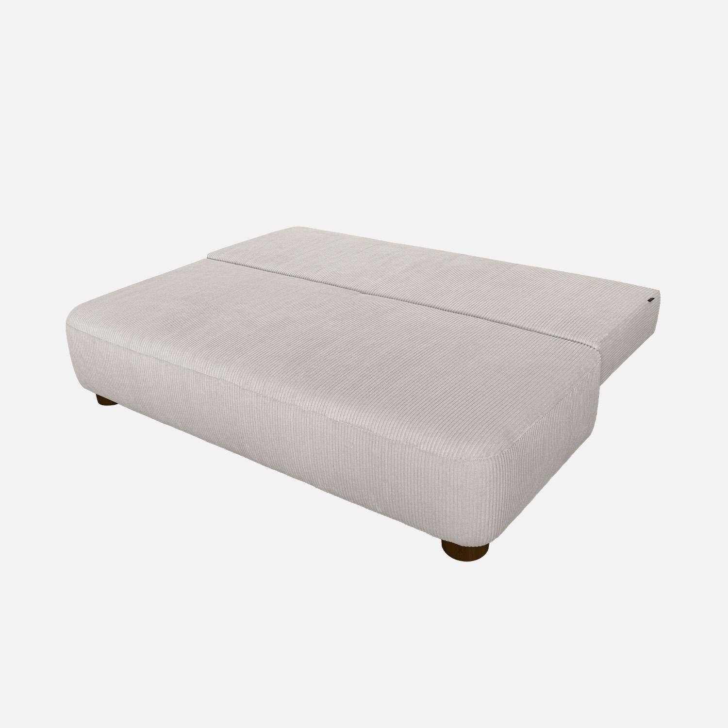 Divano letto in velluto a coste, 3 posti Beige grigio - 192x100x84 cm,sweeek,Photo5