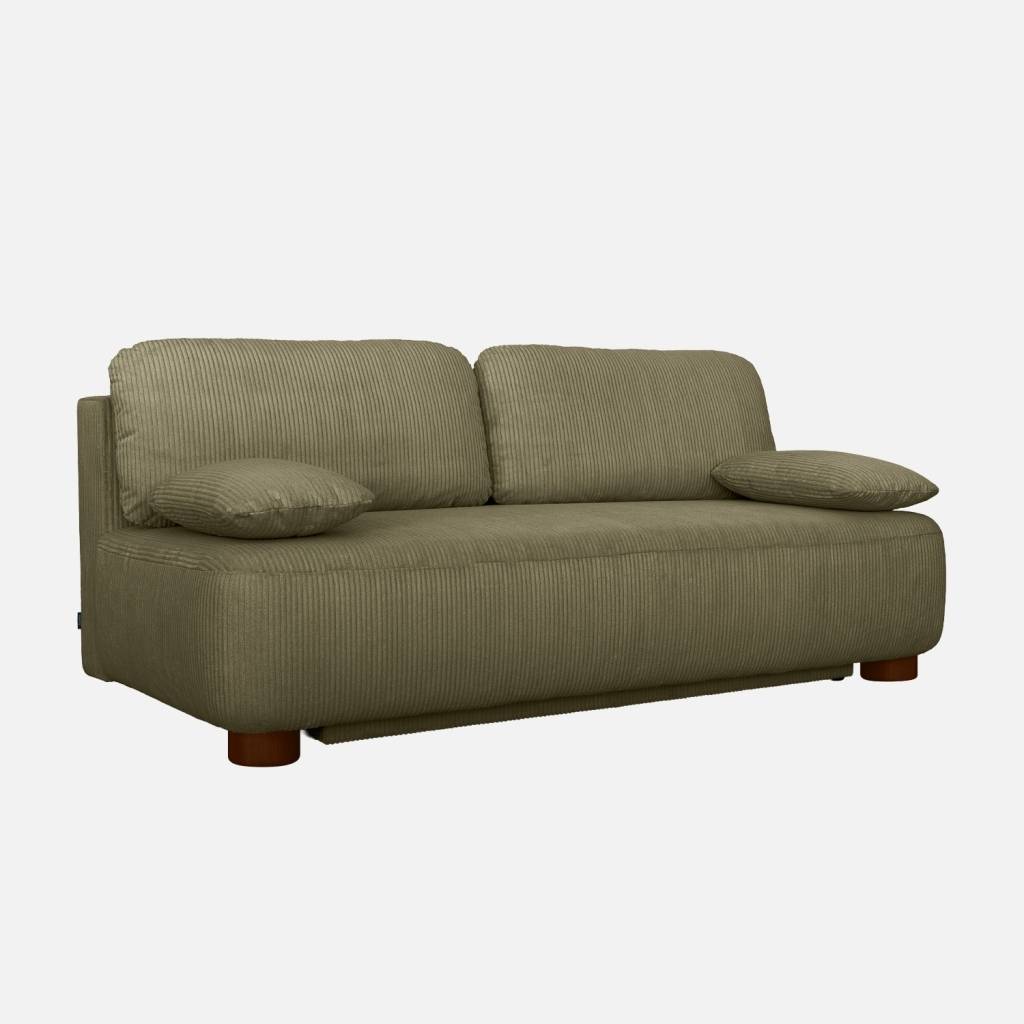 3-Sitzer Schlafsofa Cordbezug in khaki