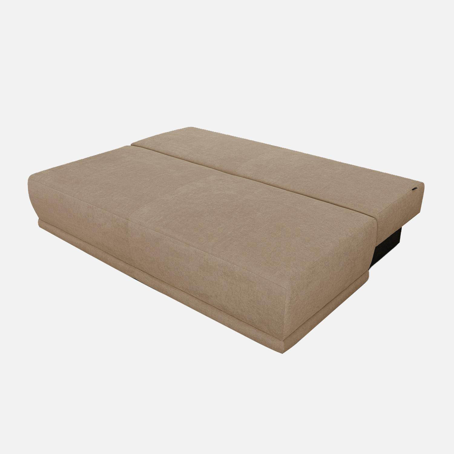 Banquette convertible 3 places tissu chenille avec coffre de rangement taupe - Nelson,sweeek,Photo5