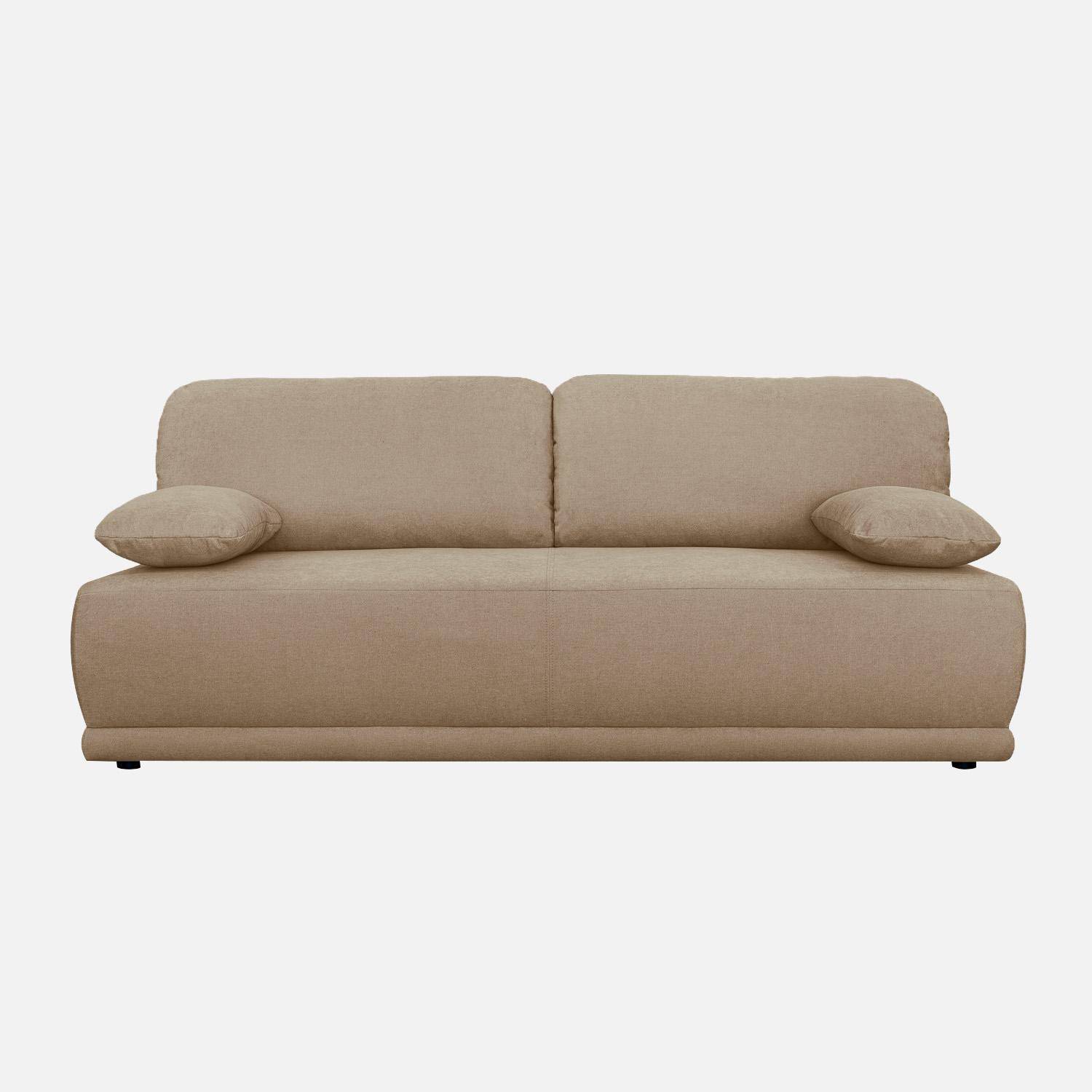 Banquette convertible 3 places tissu chenille avec coffre de rangement taupe - Nelson,sweeek,Photo3