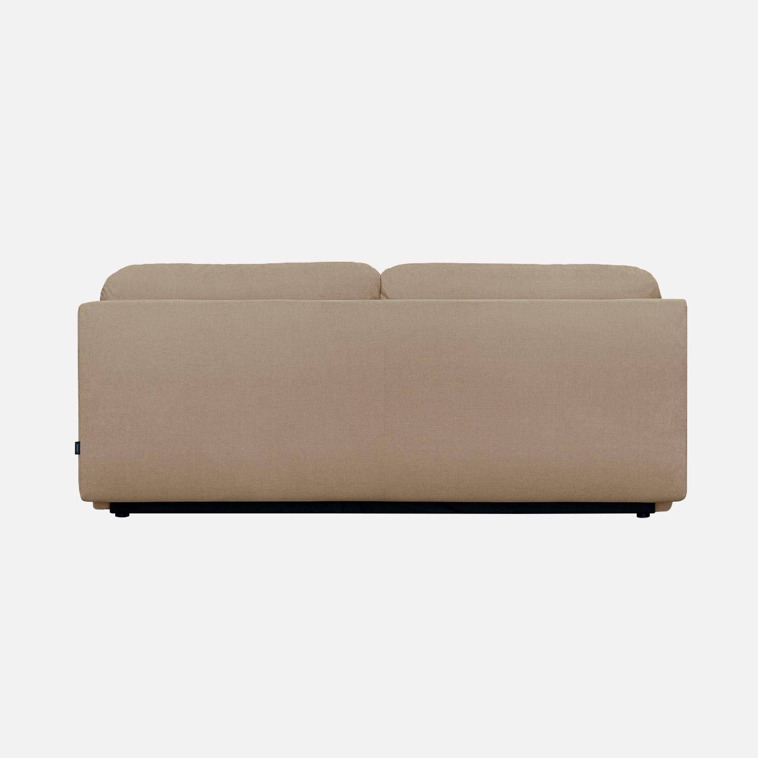 Banquette convertible 3 places tissu chenille avec coffre de rangement taupe - Nelson Photo4