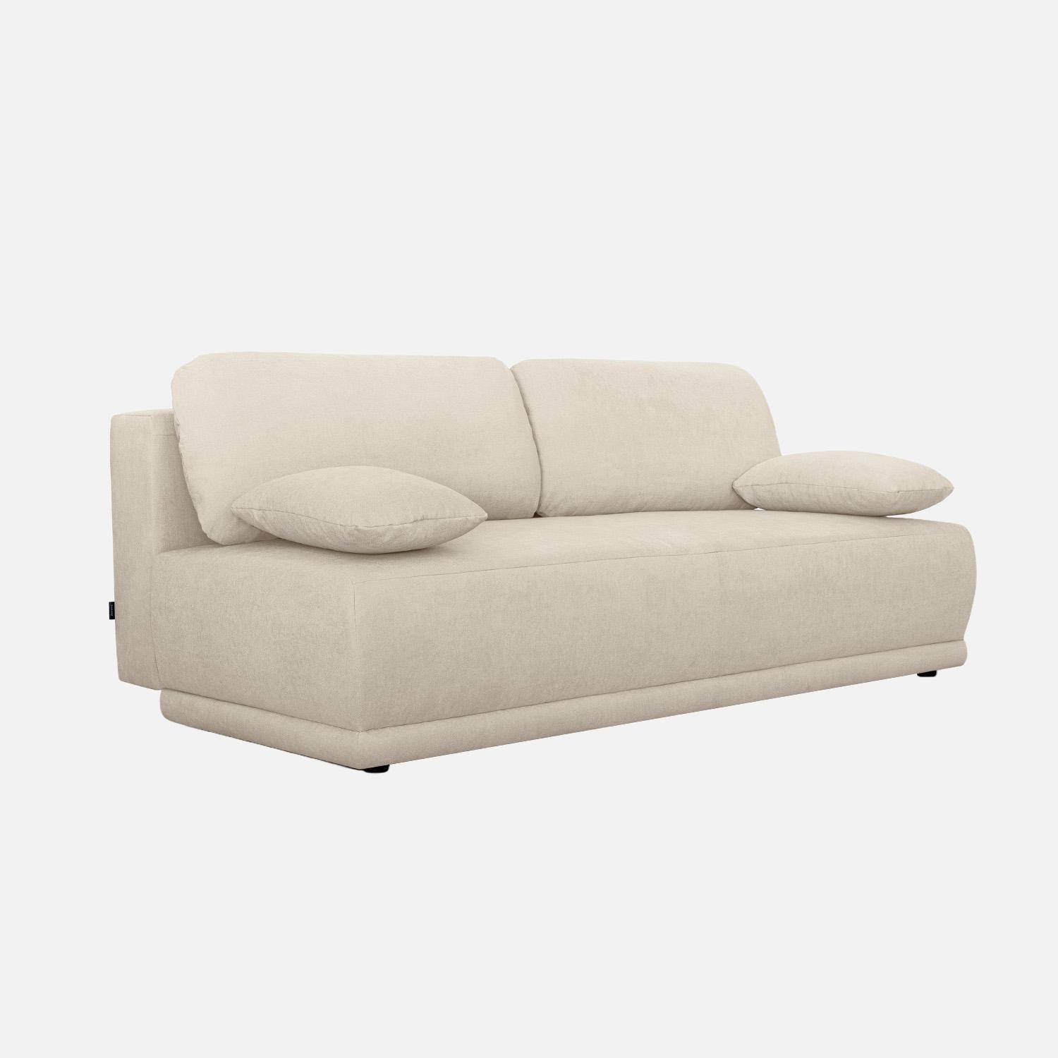 3-Sitzer Schlafsofa mit Chenille-Bezug und Stauraum greige - Nelson,sweeek,Photo2