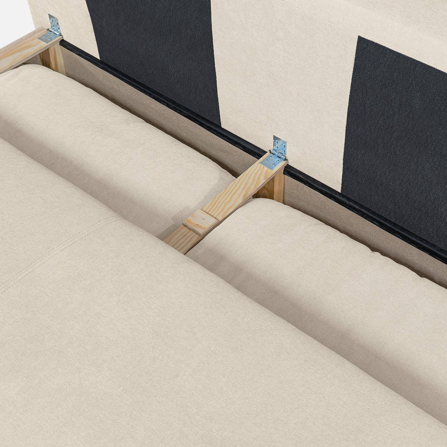 Banquette convertible 3 places tissu chenille avec coffre de rangement greige - Nelson,sweeek,Photo5