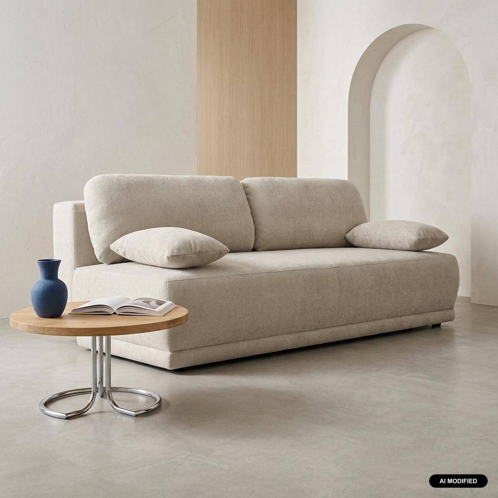 3-Sitzer Schlafsofa mit Chenille-Bezug und Stauraum greige - Nelson Photo1