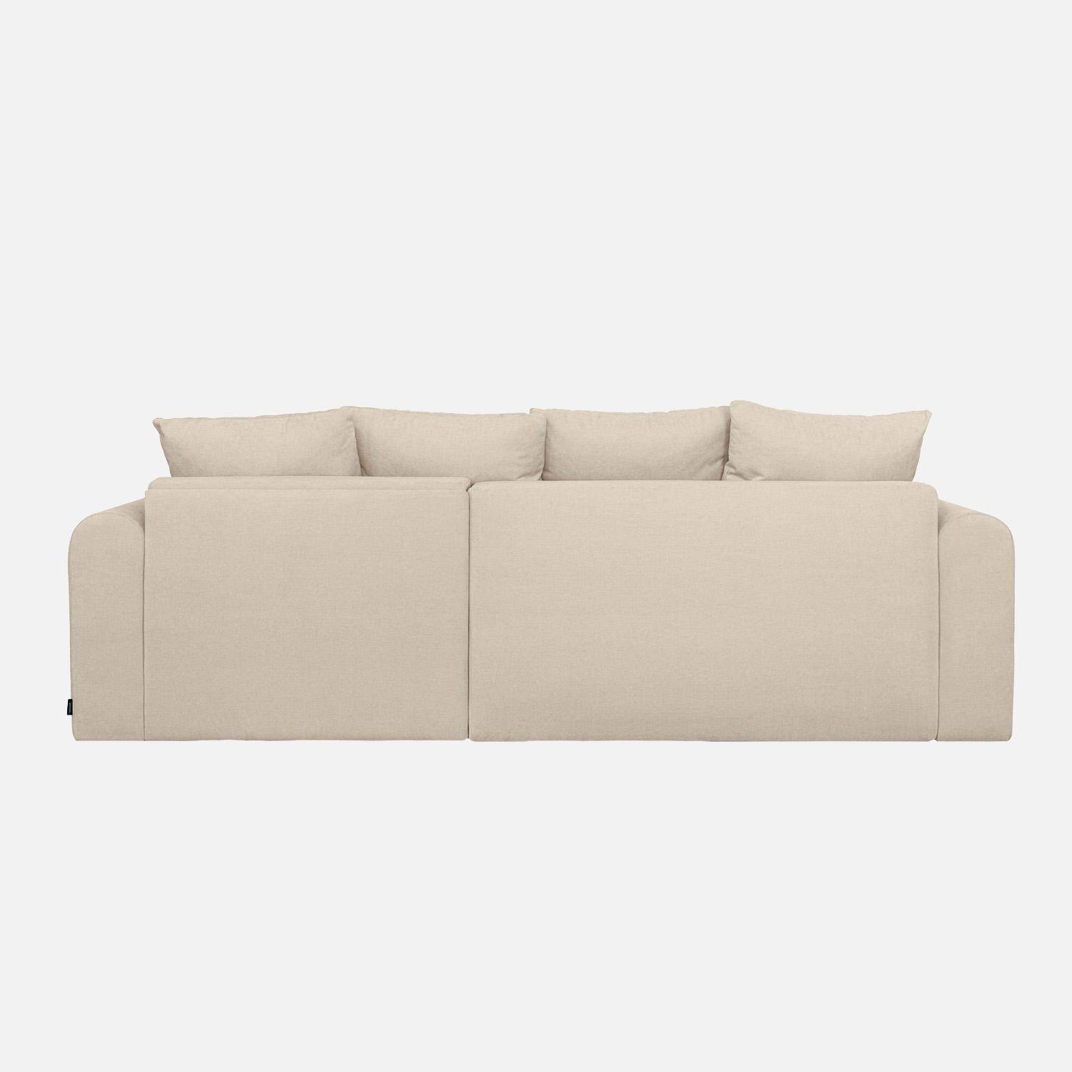 Canapé d'angle convertible réversible 3 places  tissu chenille avec coffre de rangement greige - Almo,sweeek,Photo3