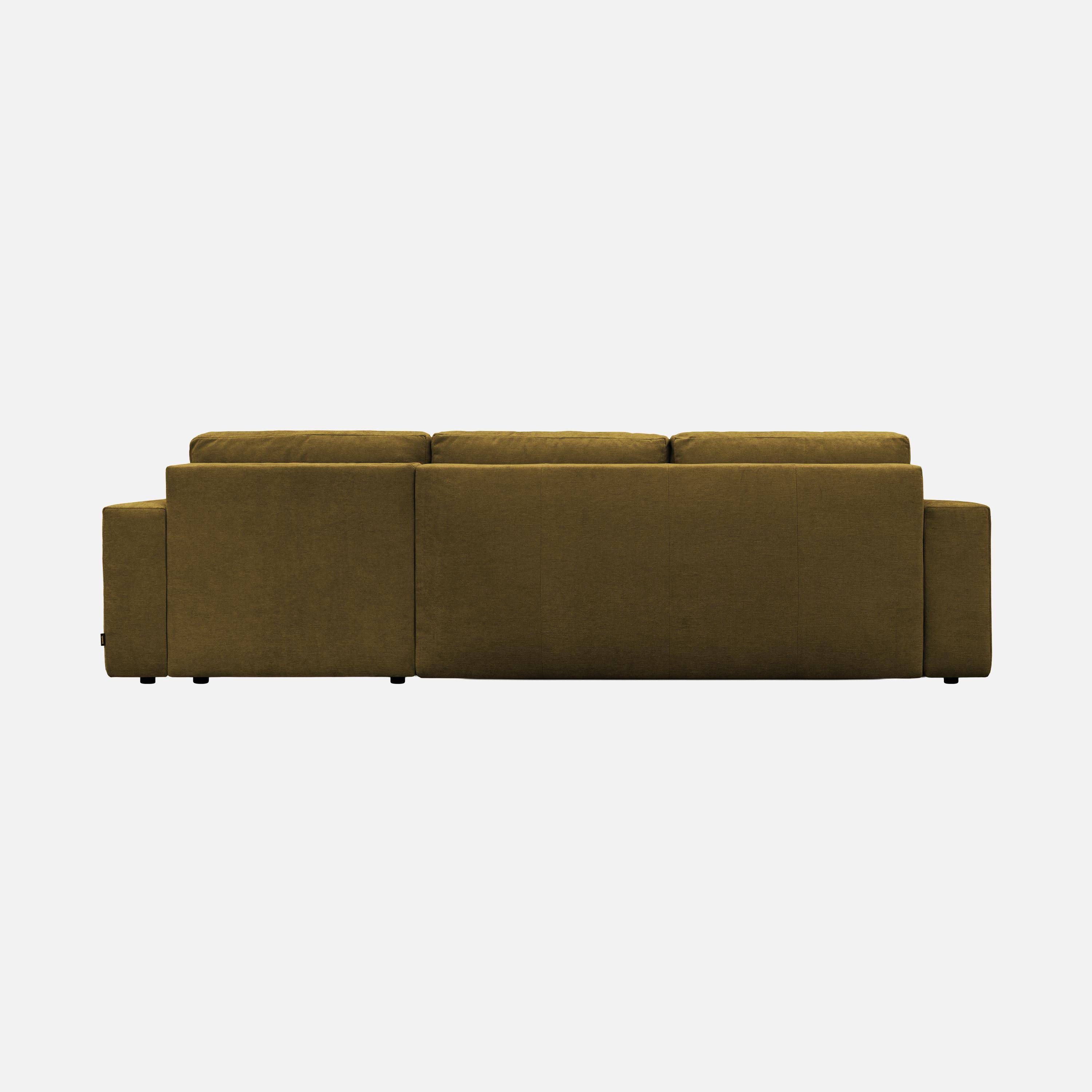 Divano letto angolare in tessuto chenille, 3 posti Vert bronze - 298x155x85 cm Photo4