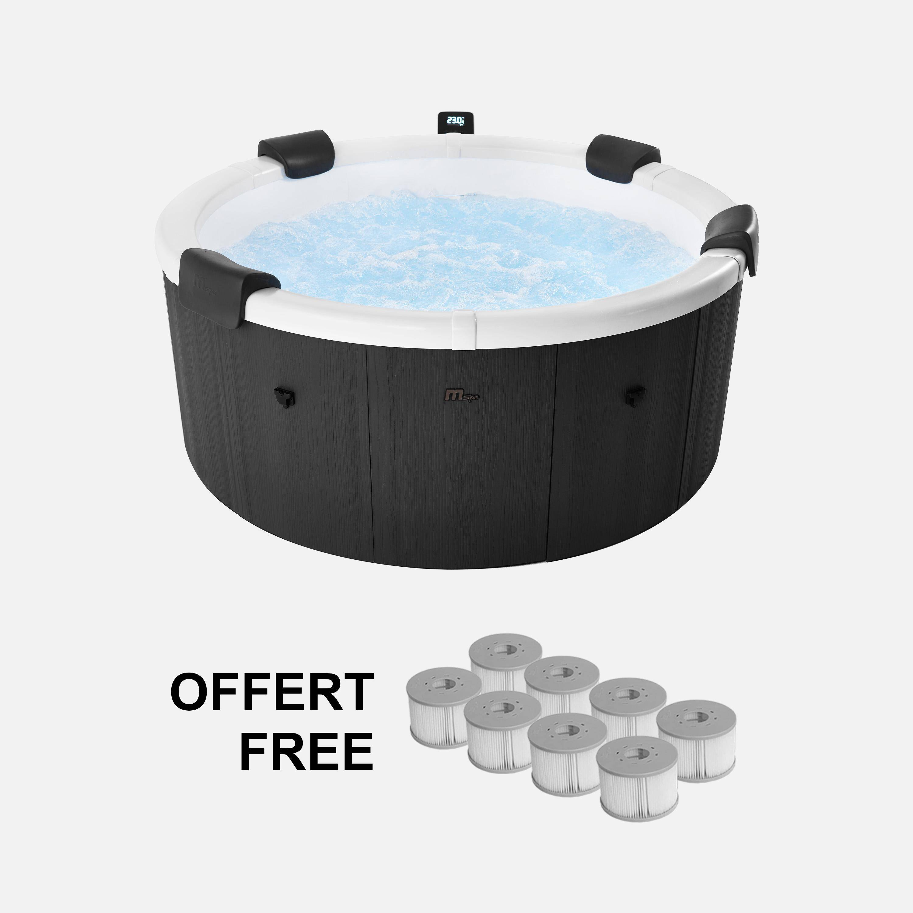 6-Personen Whirlpool 180cm rund Hydromassage 4 Kissen Abdeckung + Hülle + 8 Filter - Denver Photo3