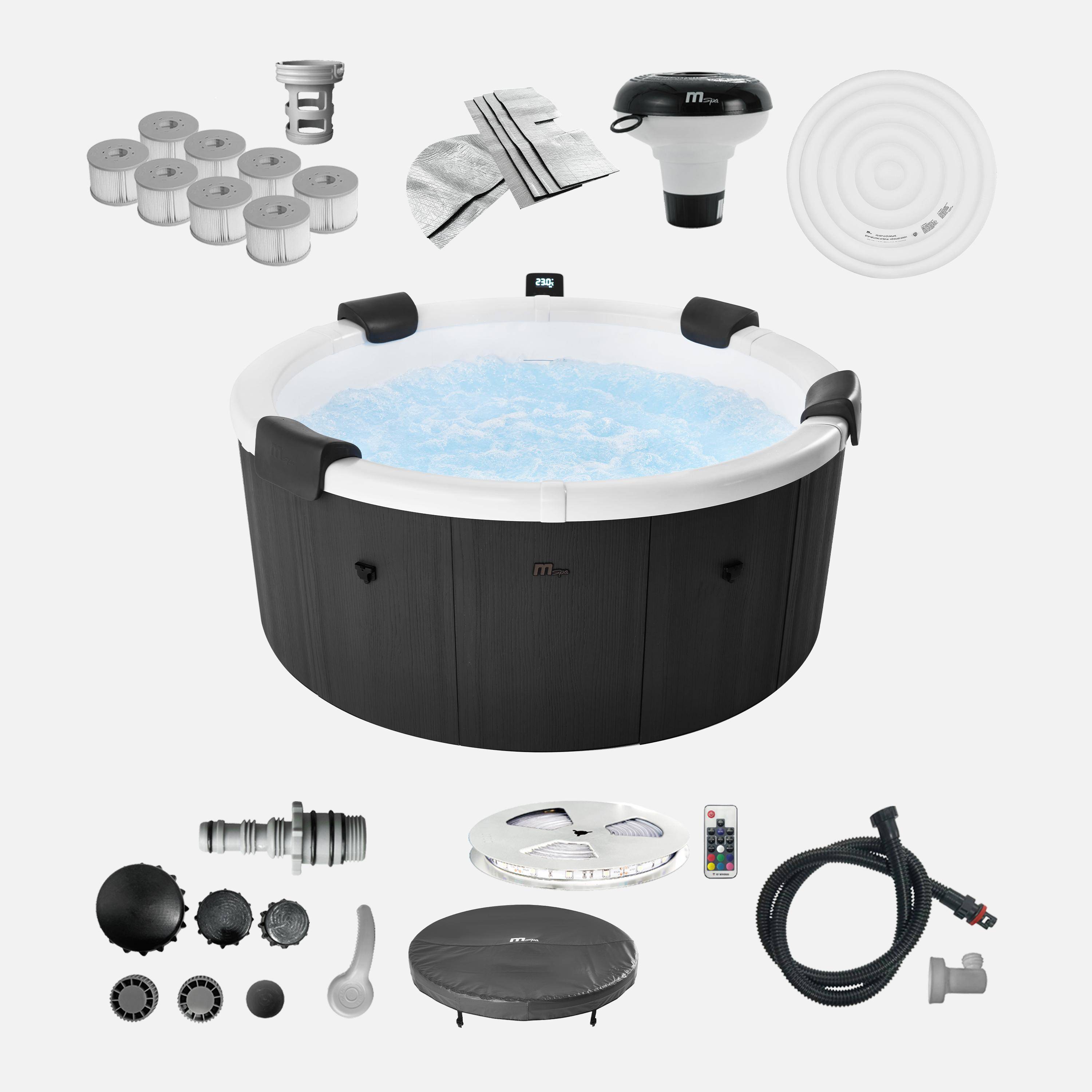 6-Personen Whirlpool 180cm rund Hydromassage 4 Kissen Abdeckung + Hülle + 8 Filter - Denver Photo8