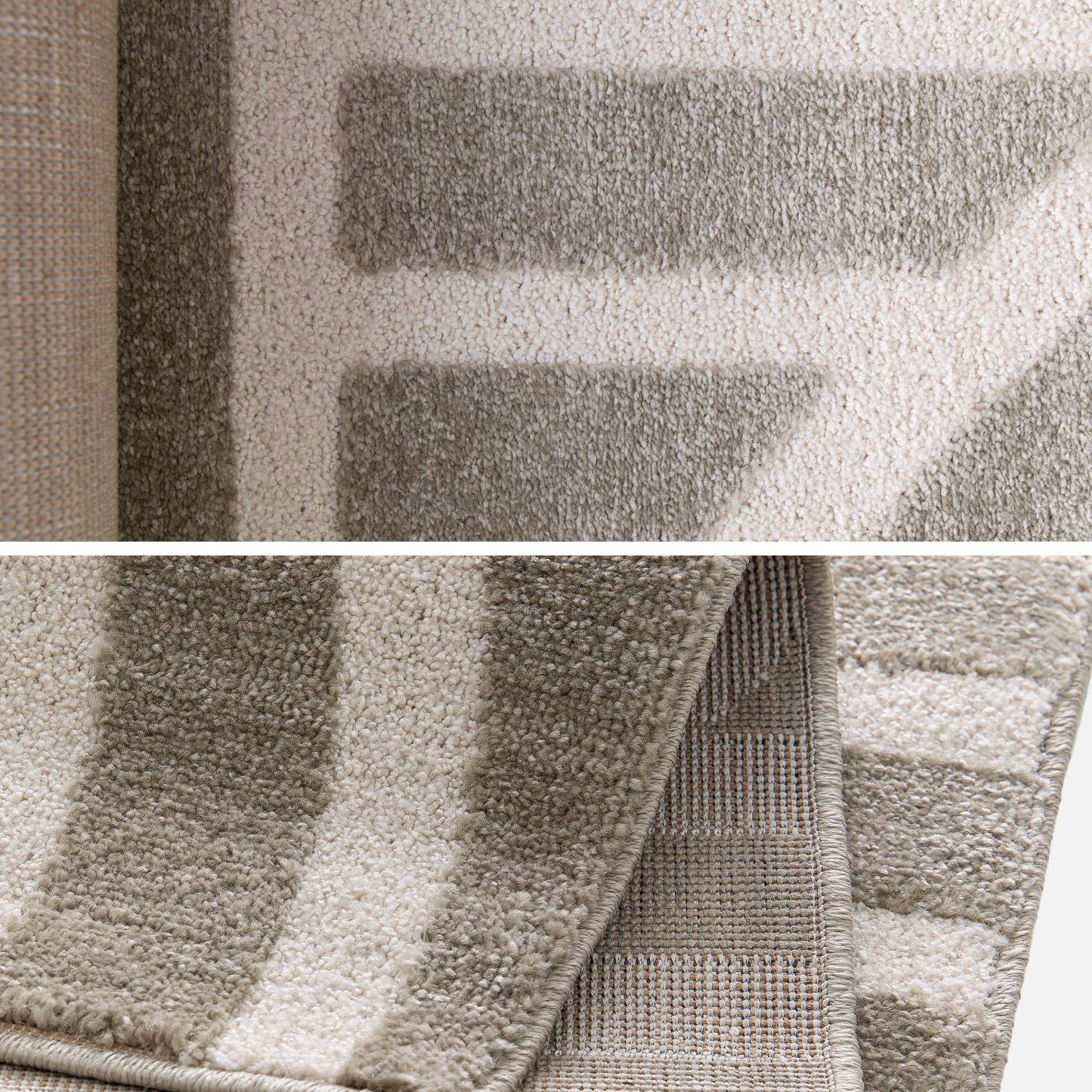 Tapis intérieur motif graphique taupe 80x150cm - Enzo,sweeek,Photo3