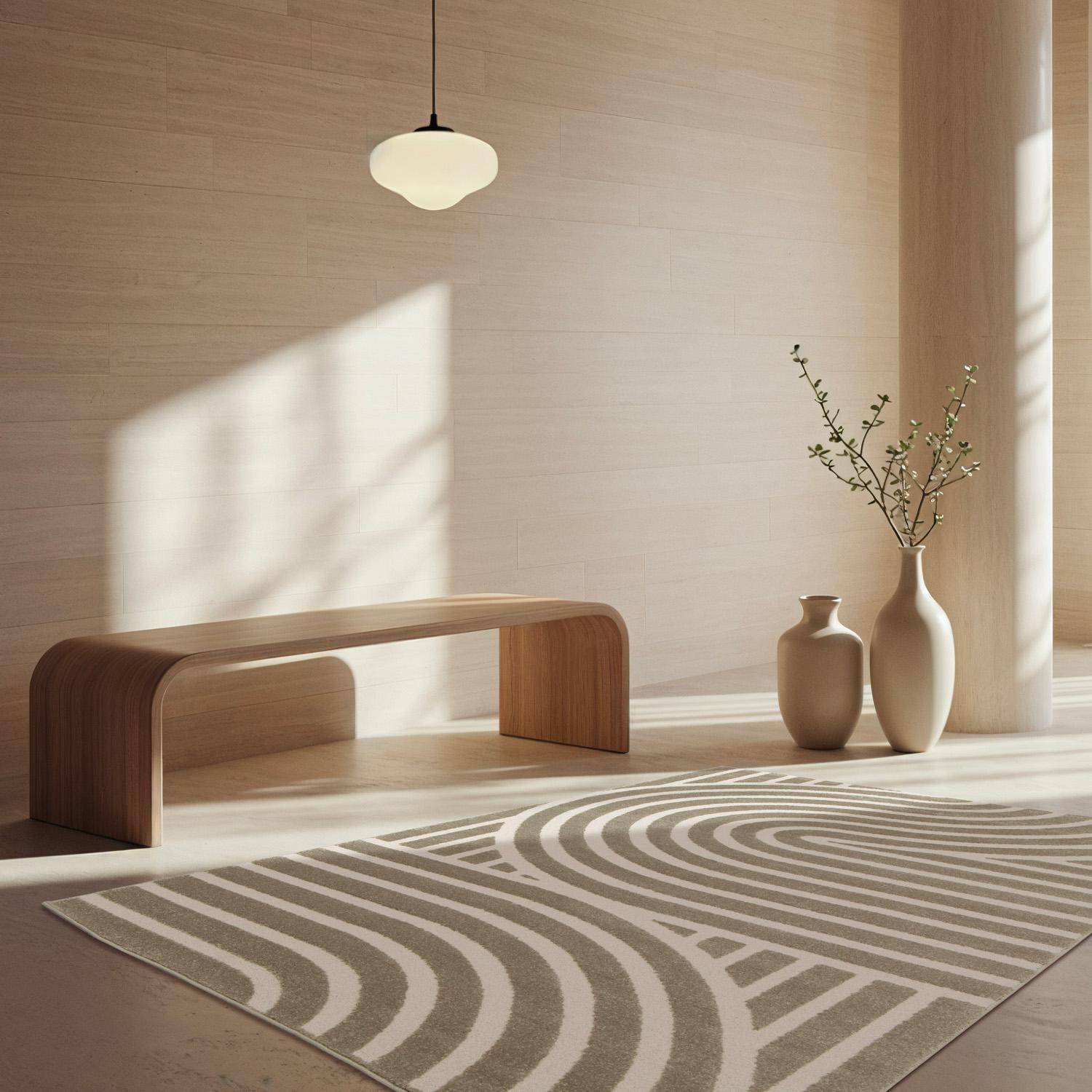 Tapis intérieur motif graphique taupe 160x230cm - Enzo,sweeek,Photo1