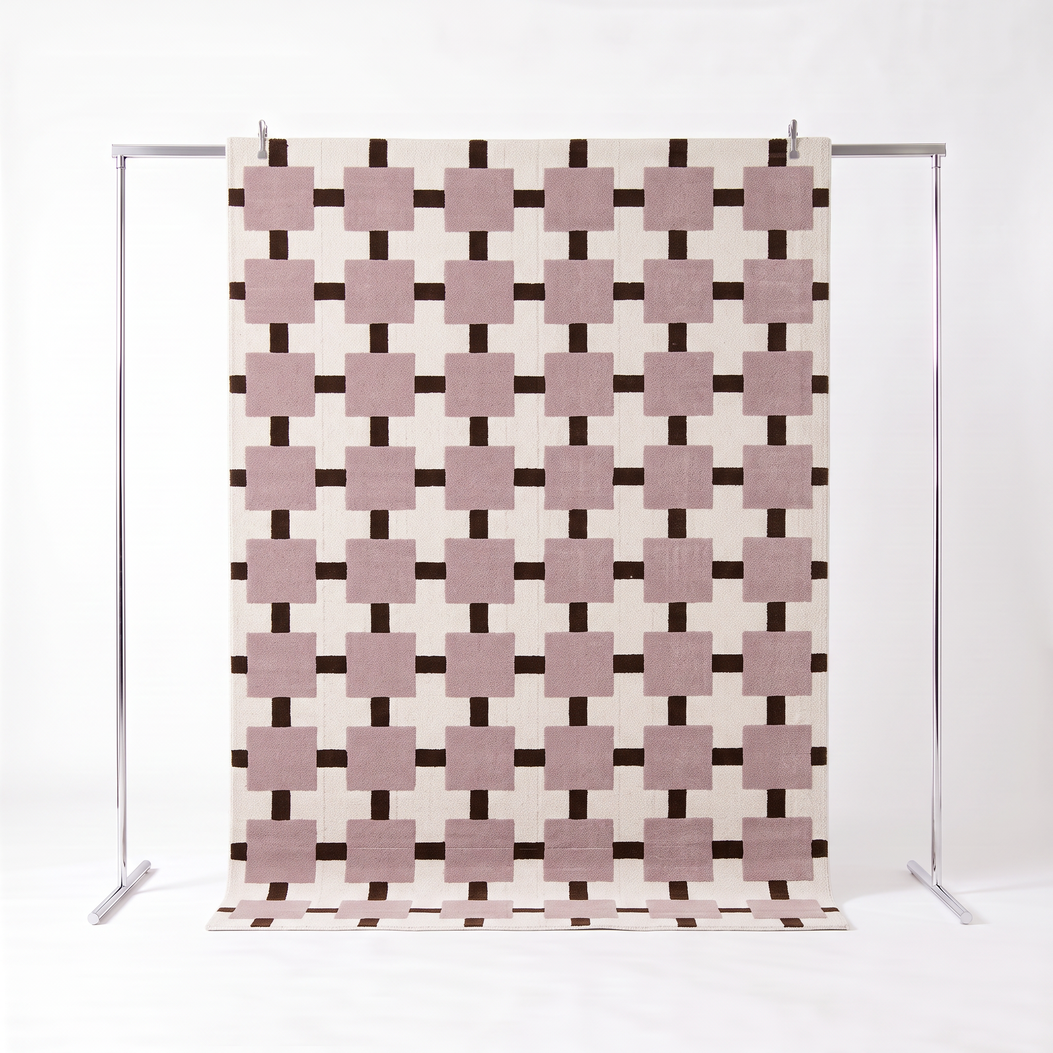 Tapis intérieur motif à carreaux rose et marron 120x170cm - Thelma,sweeek,Photo1