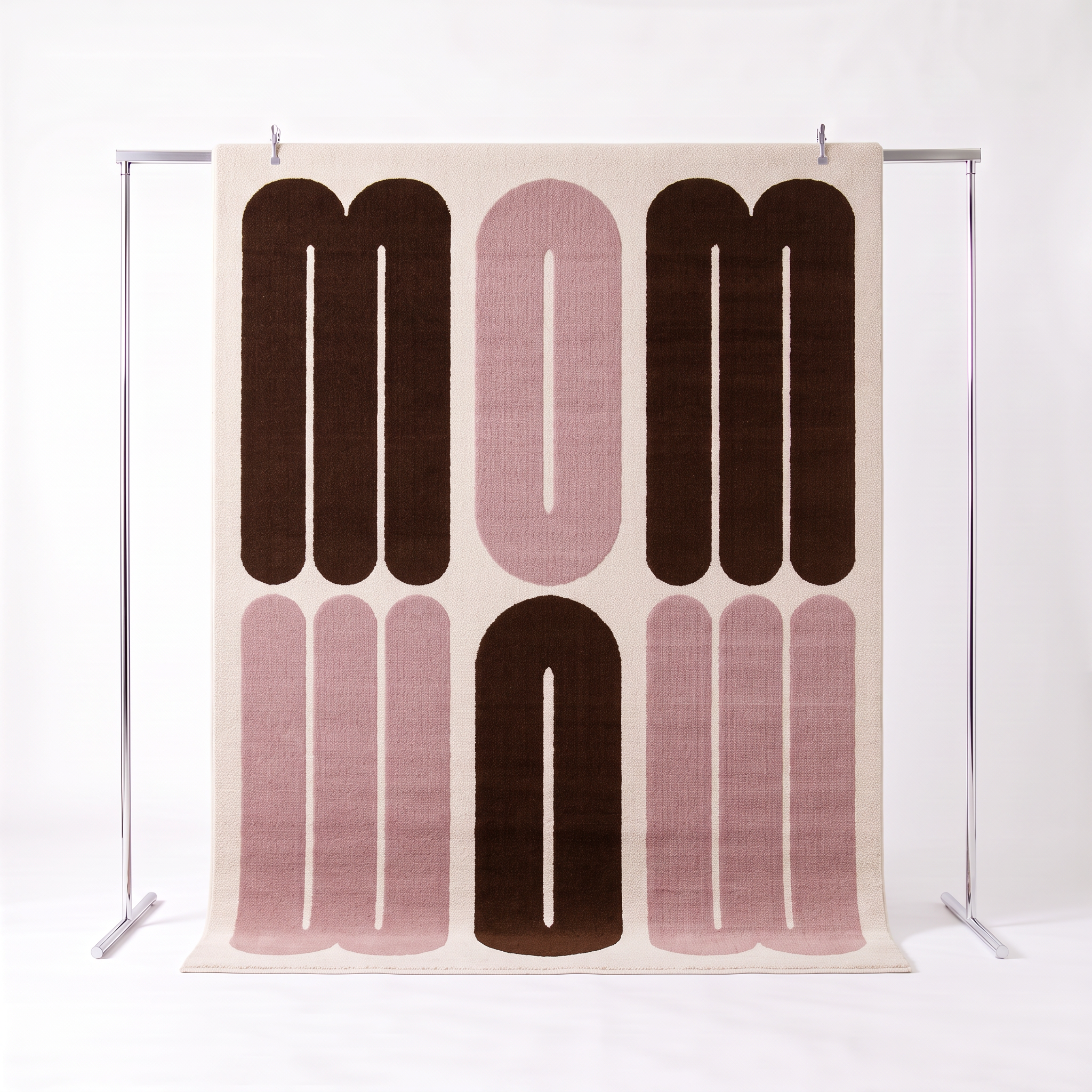 Tapijt met grafisch patroon voor binnen roze en bruin 160 x 230cm - Nola Photo1