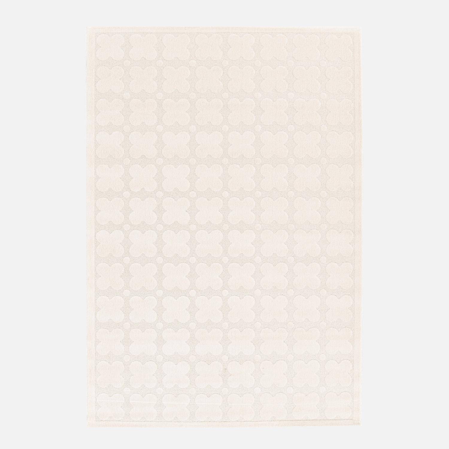 Tapis intérieur motif graphique crème 80x150cm - Lili Photo1