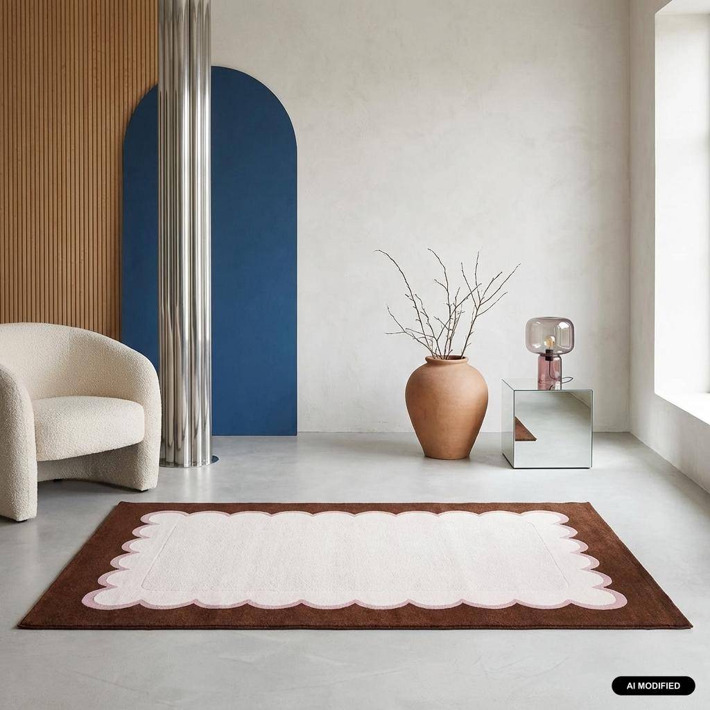 Teppich für Innenräume, rosa und braun 80x150cm - Zoa Photo1