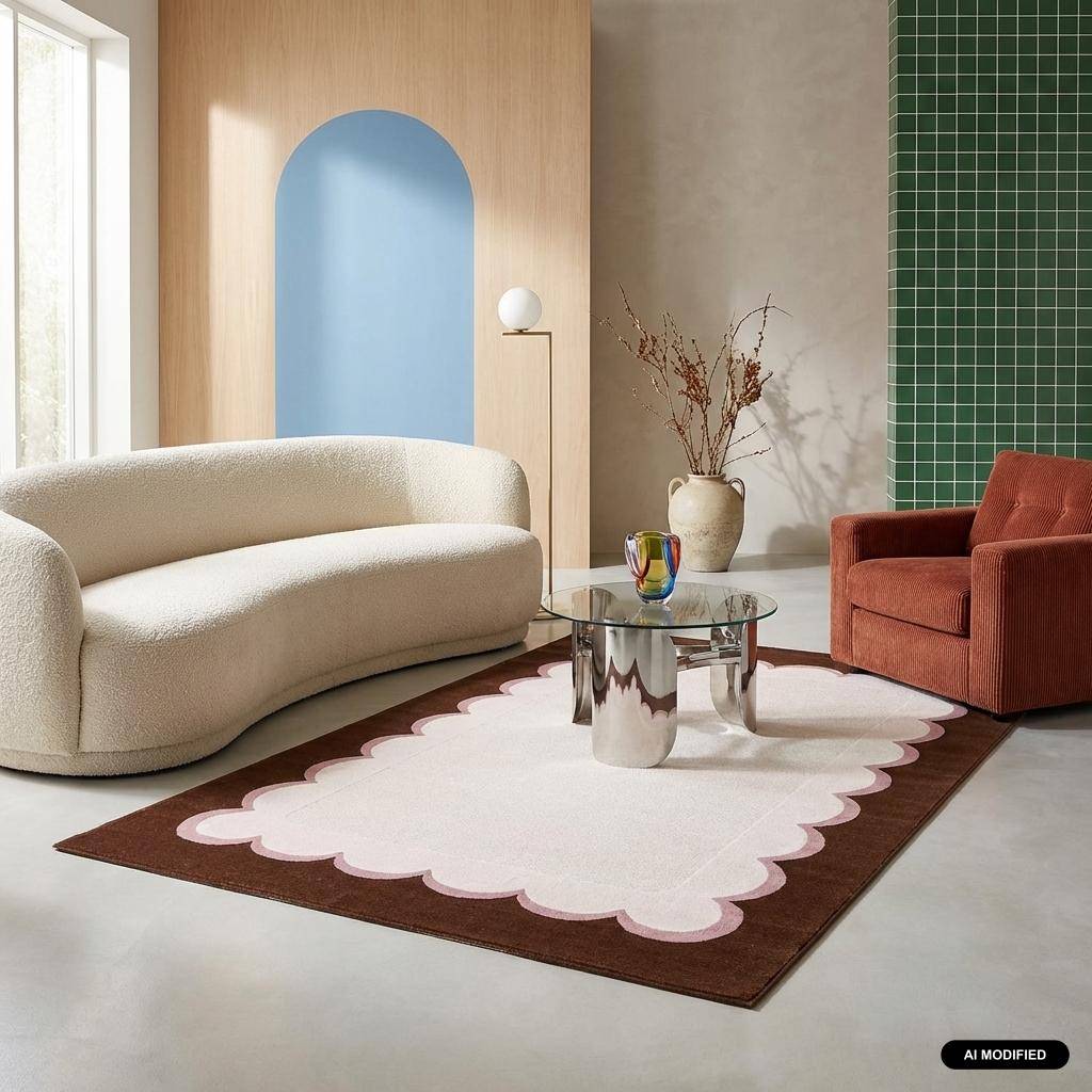 Alfombra interior rosa y marrón - 230x160x0.7 cm Photo1