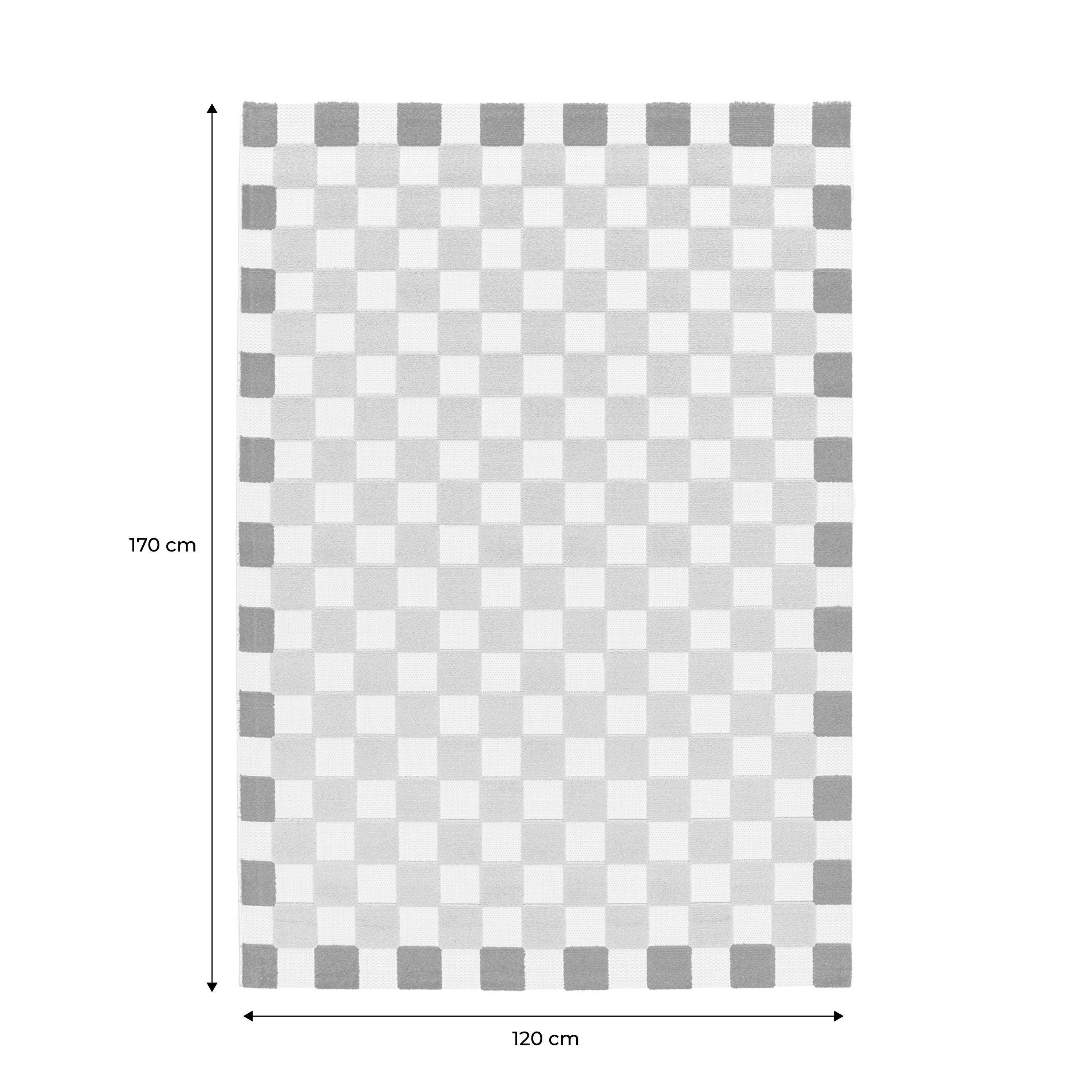 Tapis intérieur/extérieur damier rose et rouge 120x170cm - Mona Photo4