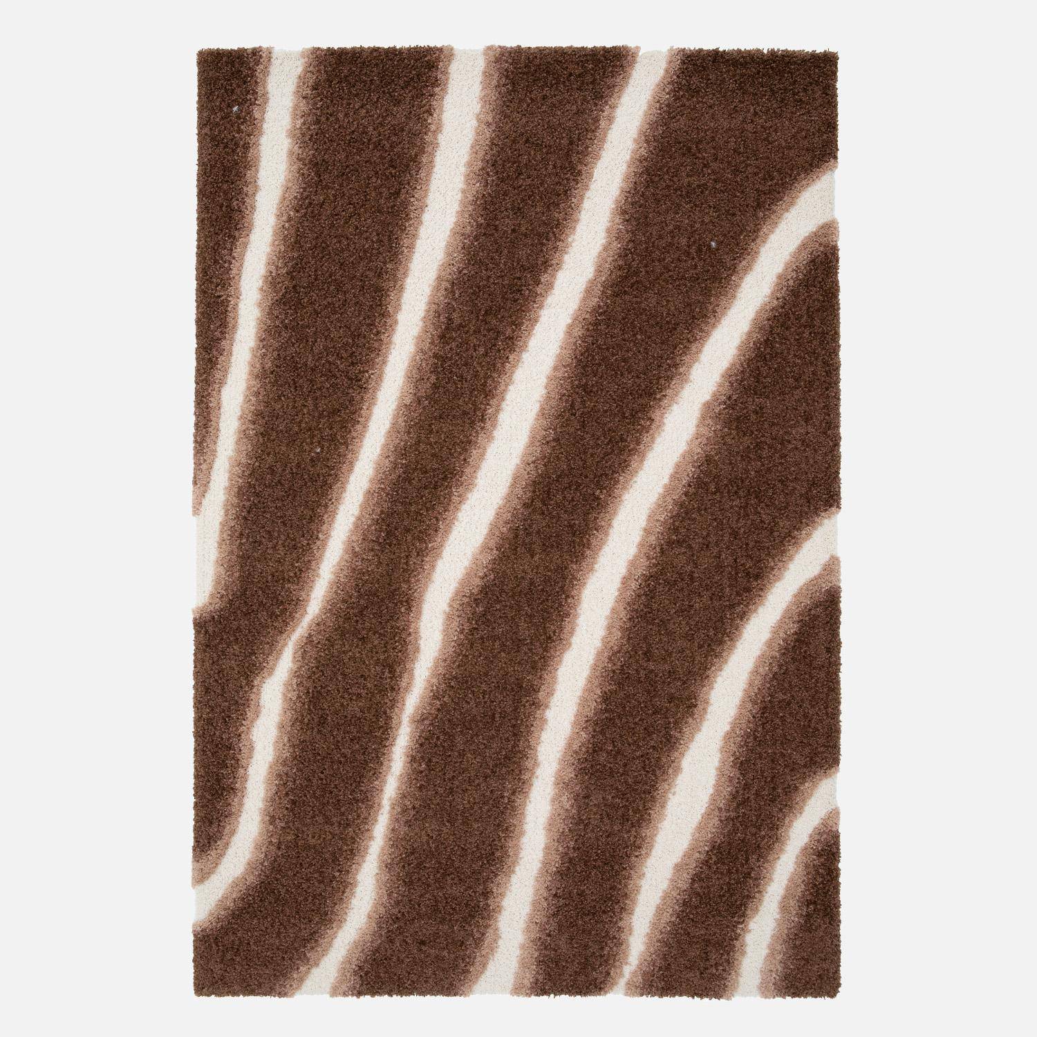 Vloerkleed met bruin gestreept patroon voor binnen 80 x 150cm - Nya Photo2