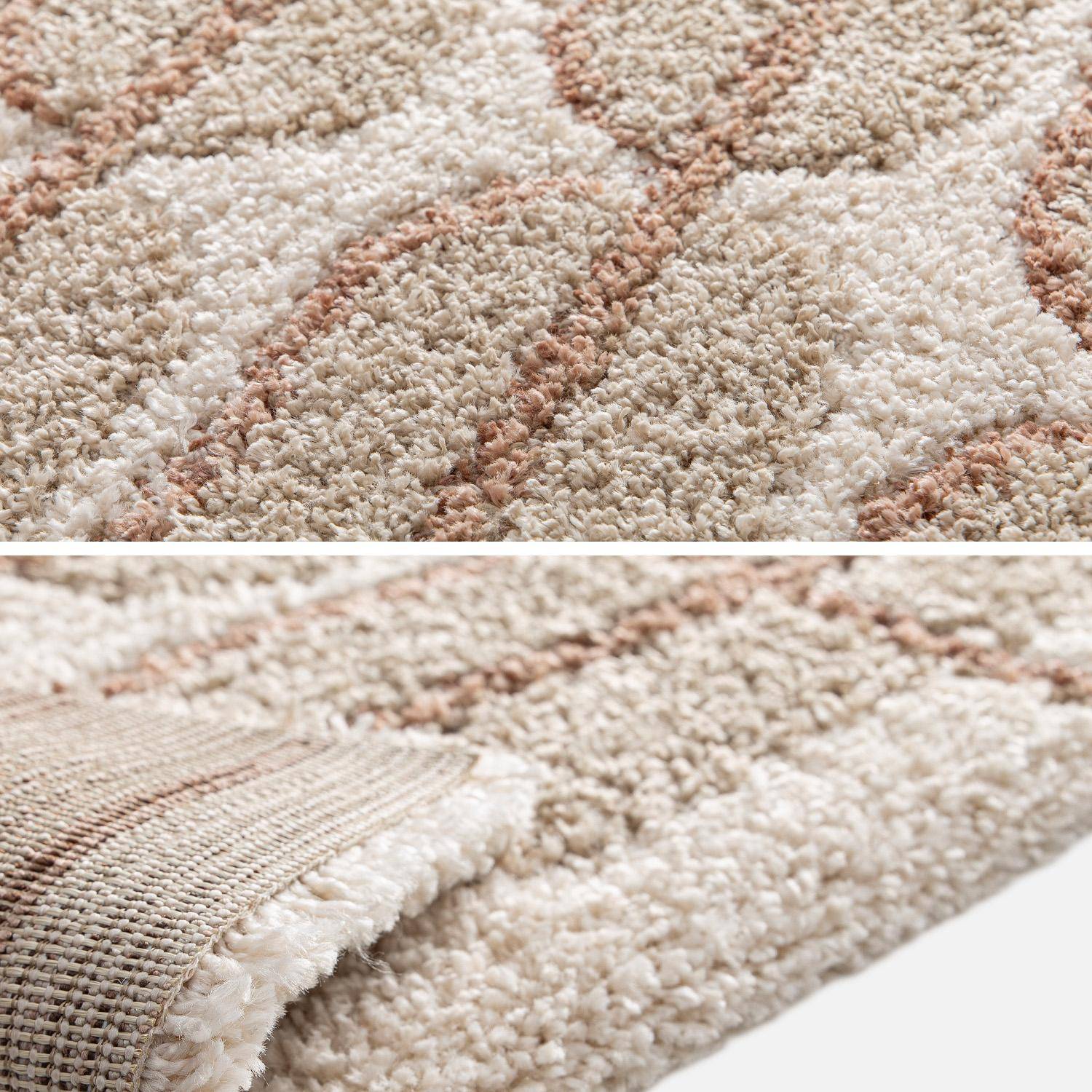 Tapis intérieur motif graphique beige, crème et rose 160x230cm - Ocea Photo2