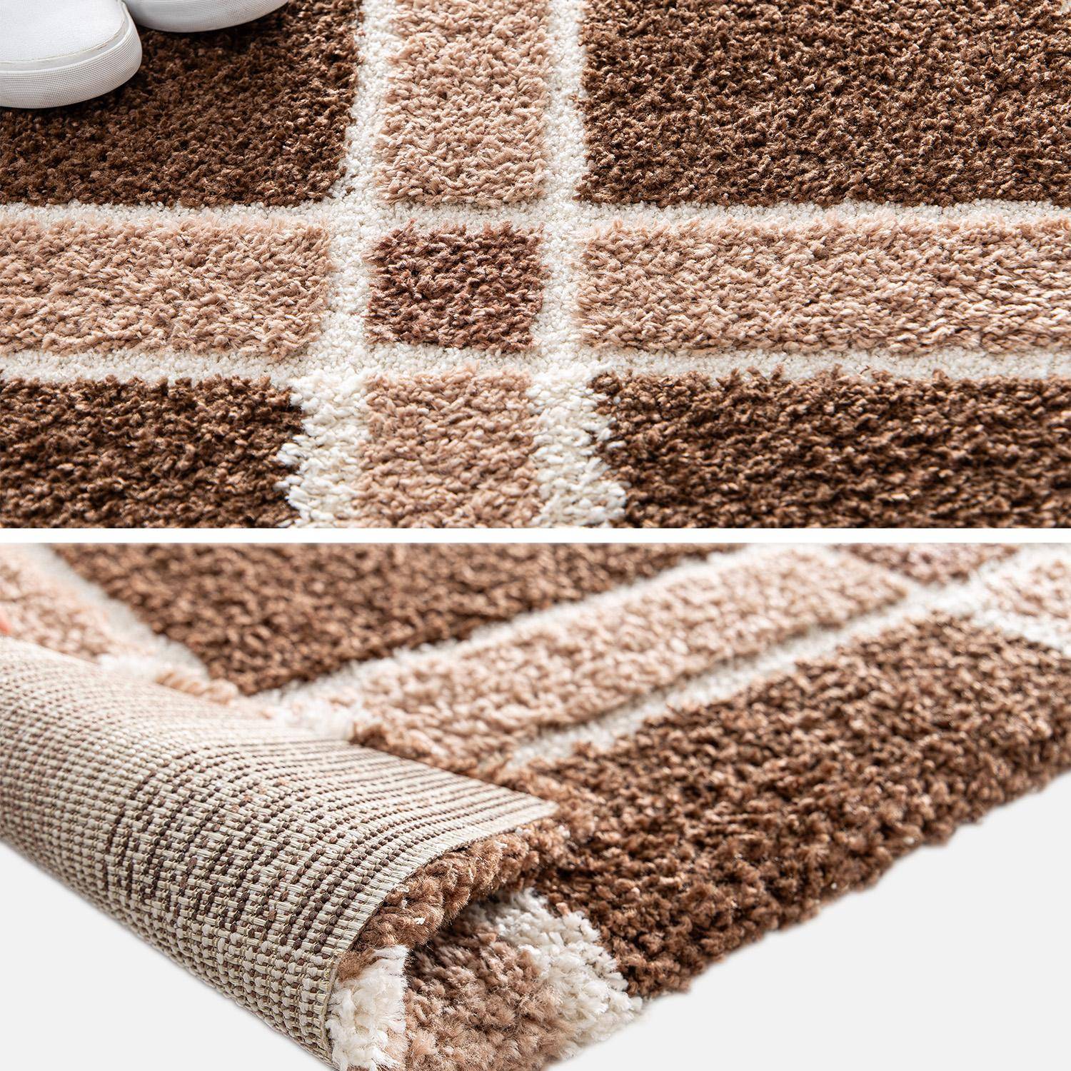 Indoor rug with brown and pink checkered pattern 150x80 cm - Miro,sweeek,Photo3