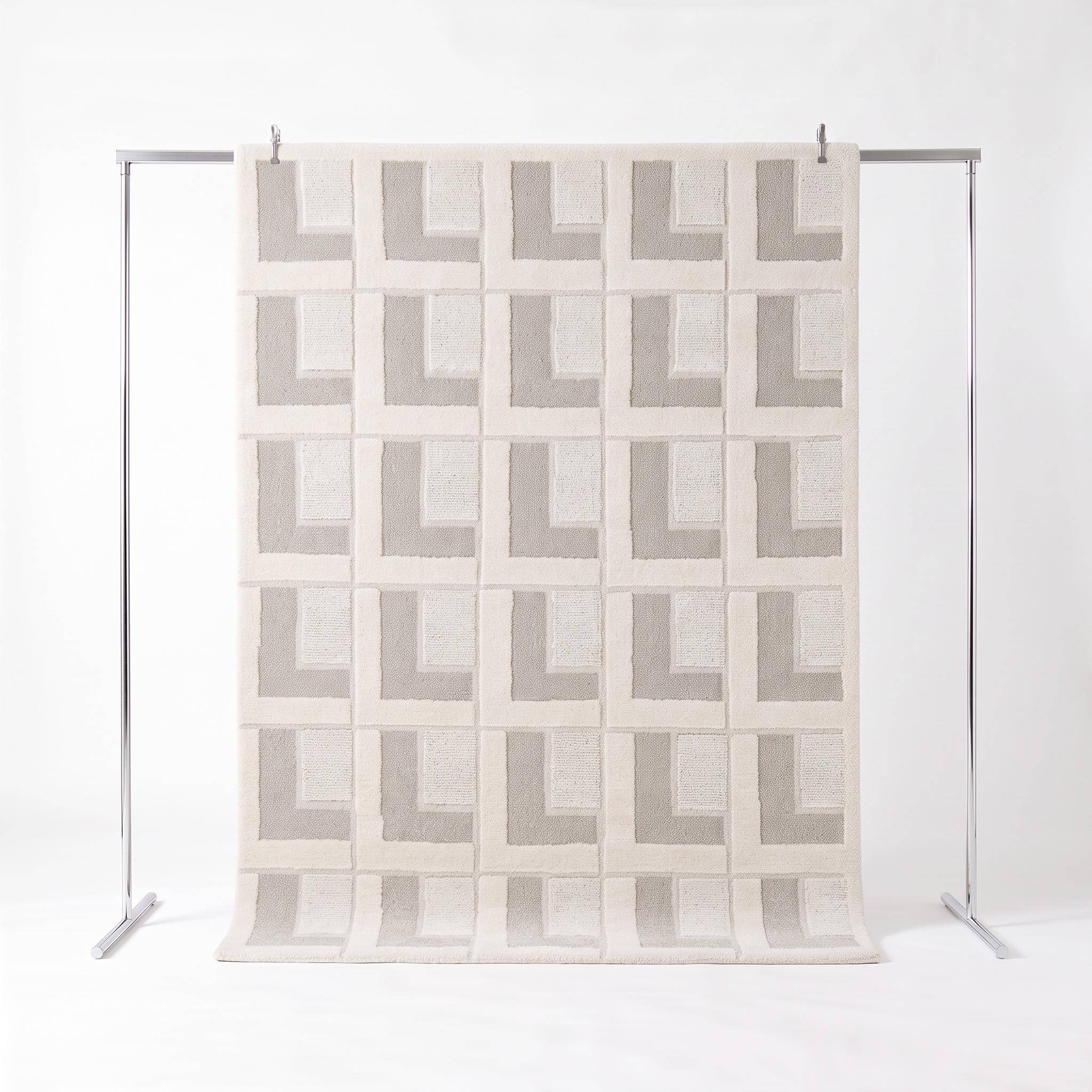 Crèmekleurig vloerkleed met geometrische patronen voor binnen 160 x 230cm - Eve Photo1