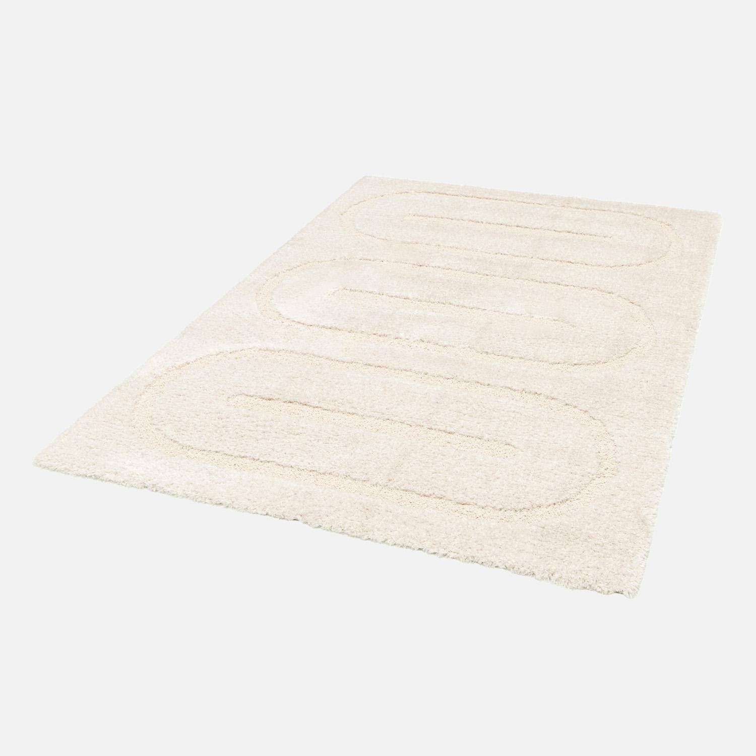 Tapis intérieur motifs géométriques crème 80x150cm - Mae Photo3