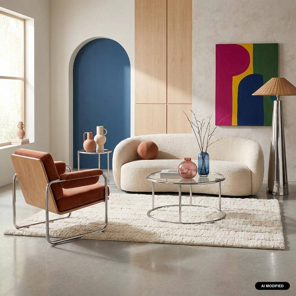 Tapis intérieur motif linéaire crème 160x230cm - Sol Photo1