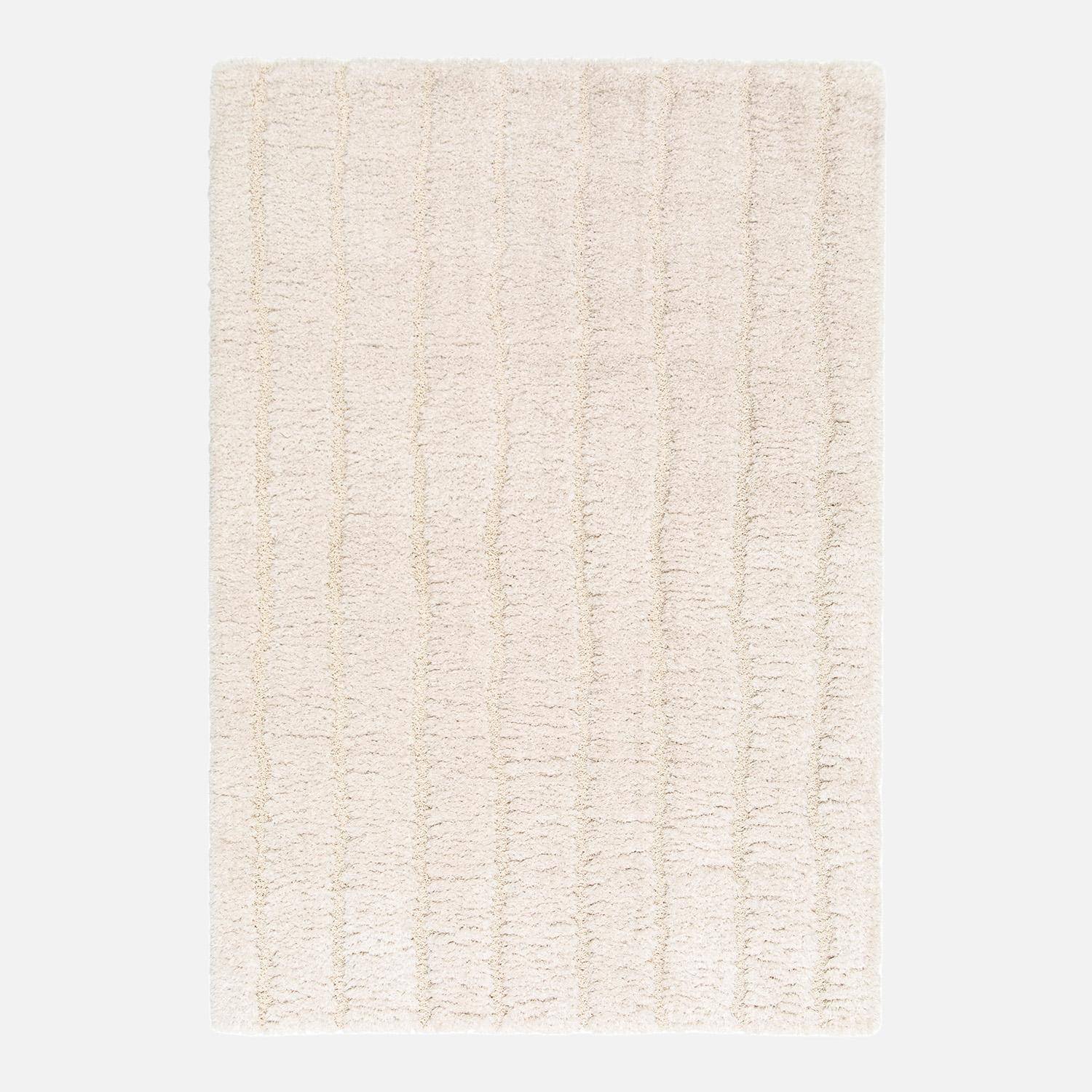 Tapis intérieur motif linéaire crème 200x290cm - Sol,sweeek,Photo1