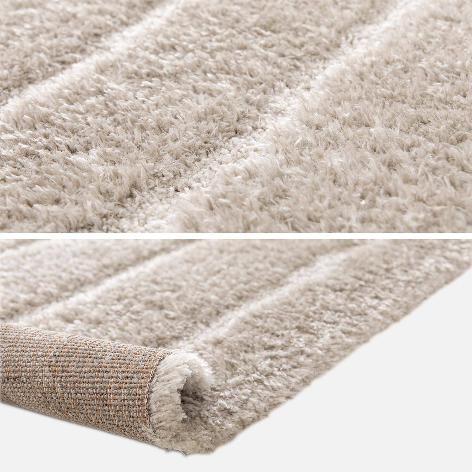 Alfombra interior con diseño lineal topo, Uma, 150x80x3.5 cm Photo2