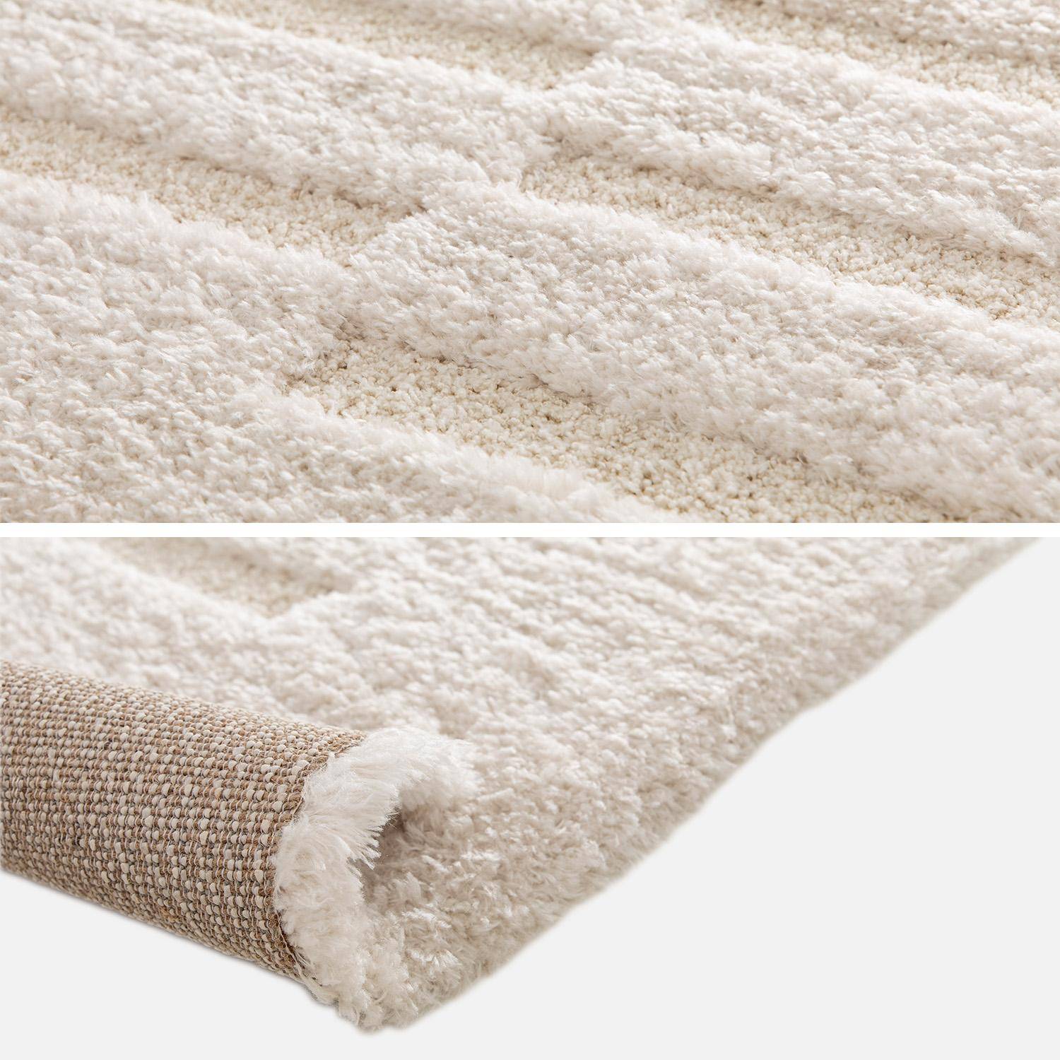 Tapis intérieur motif avec relief crème 160x230cm - Rio,sweeek,Photo1