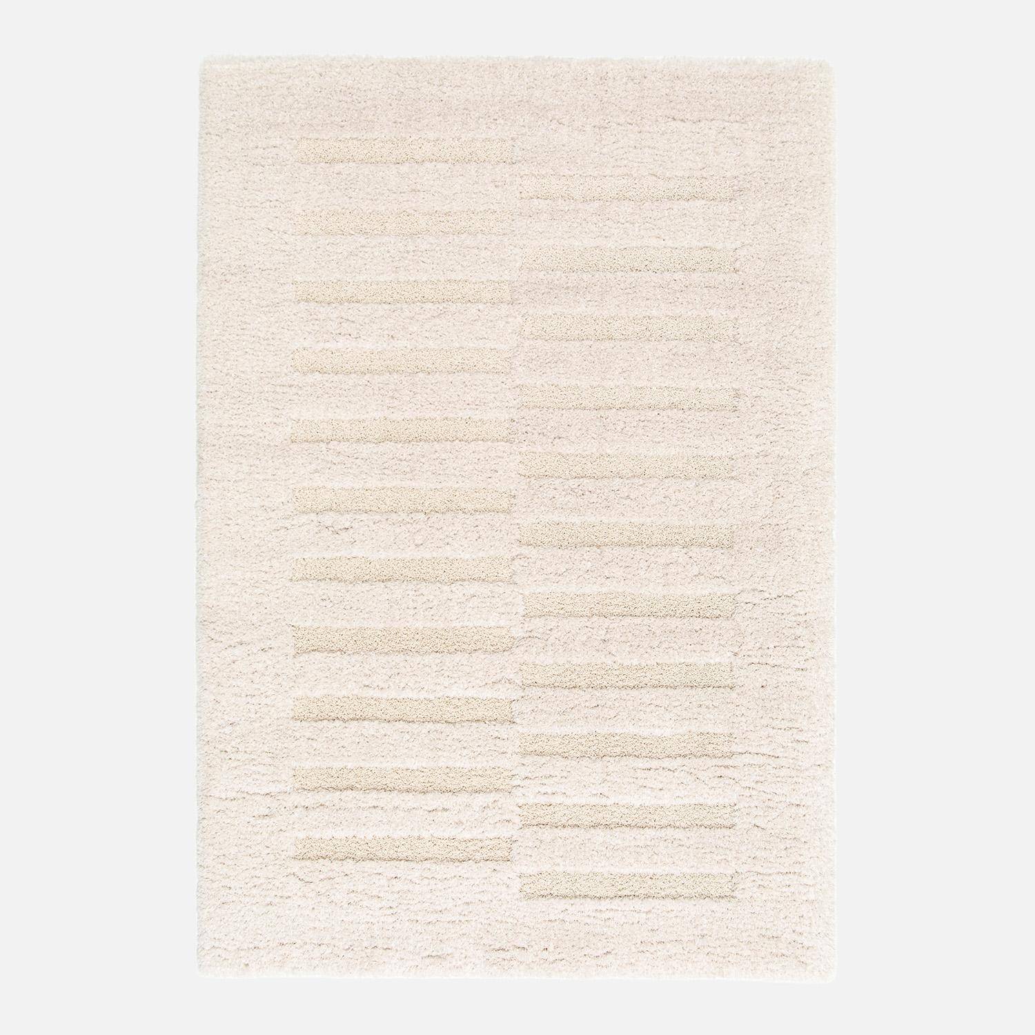 Tapis intérieur motif avec relief crème 160x230cm - Rio Photo2