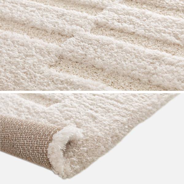 Teppich mit Reliefmuster Creme 200x290cm