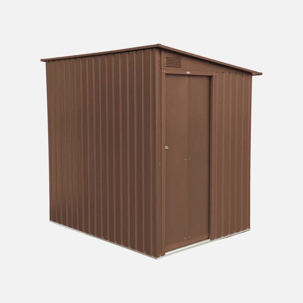 Abri de jardin acier galvanisé 2,91m² kit d'ancrage terracotta