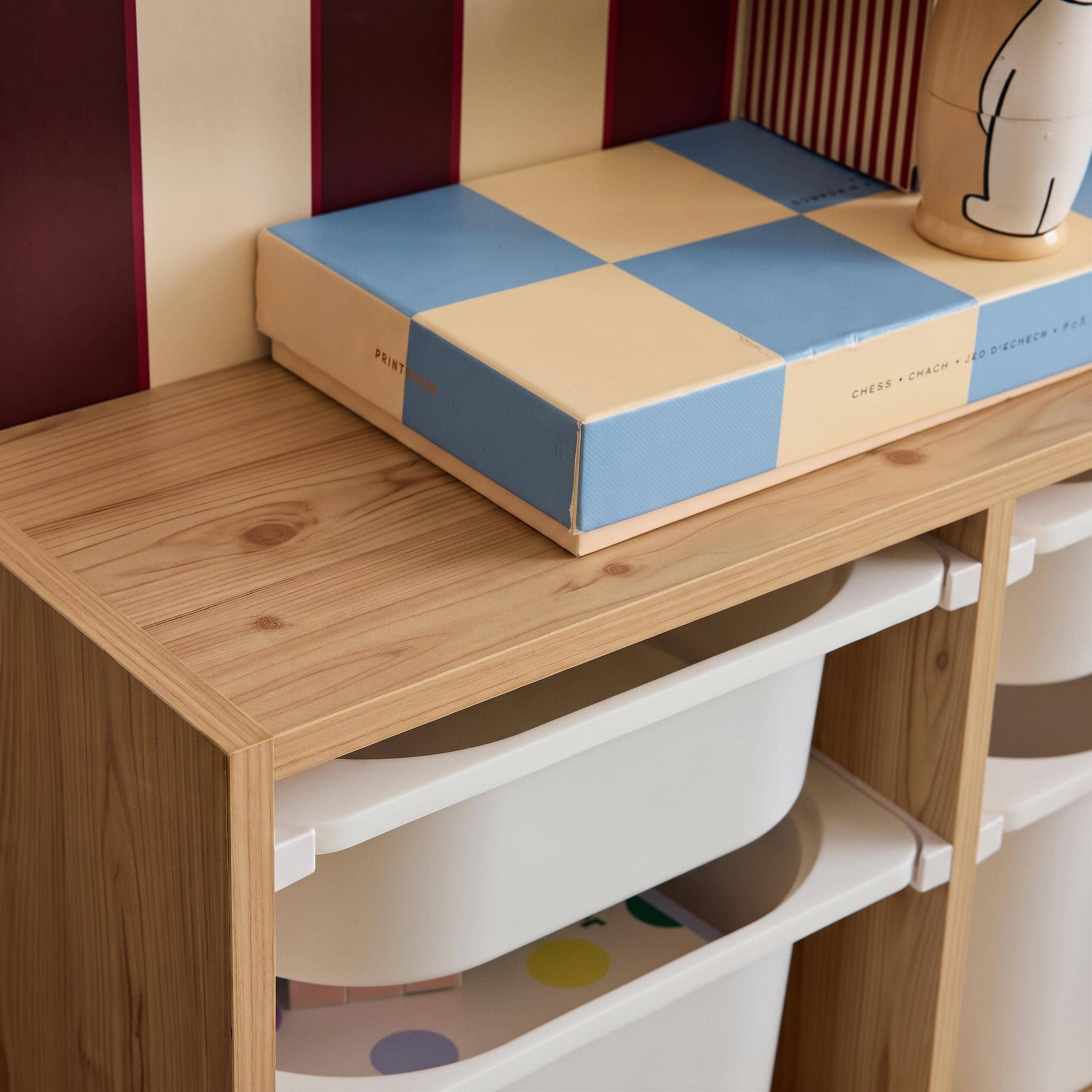 Mobile contenitore per bambini decorazione legno 6 contenitori, Sora, Marrone naturale, 96x38.5x53 cm,sweeek,Photo6