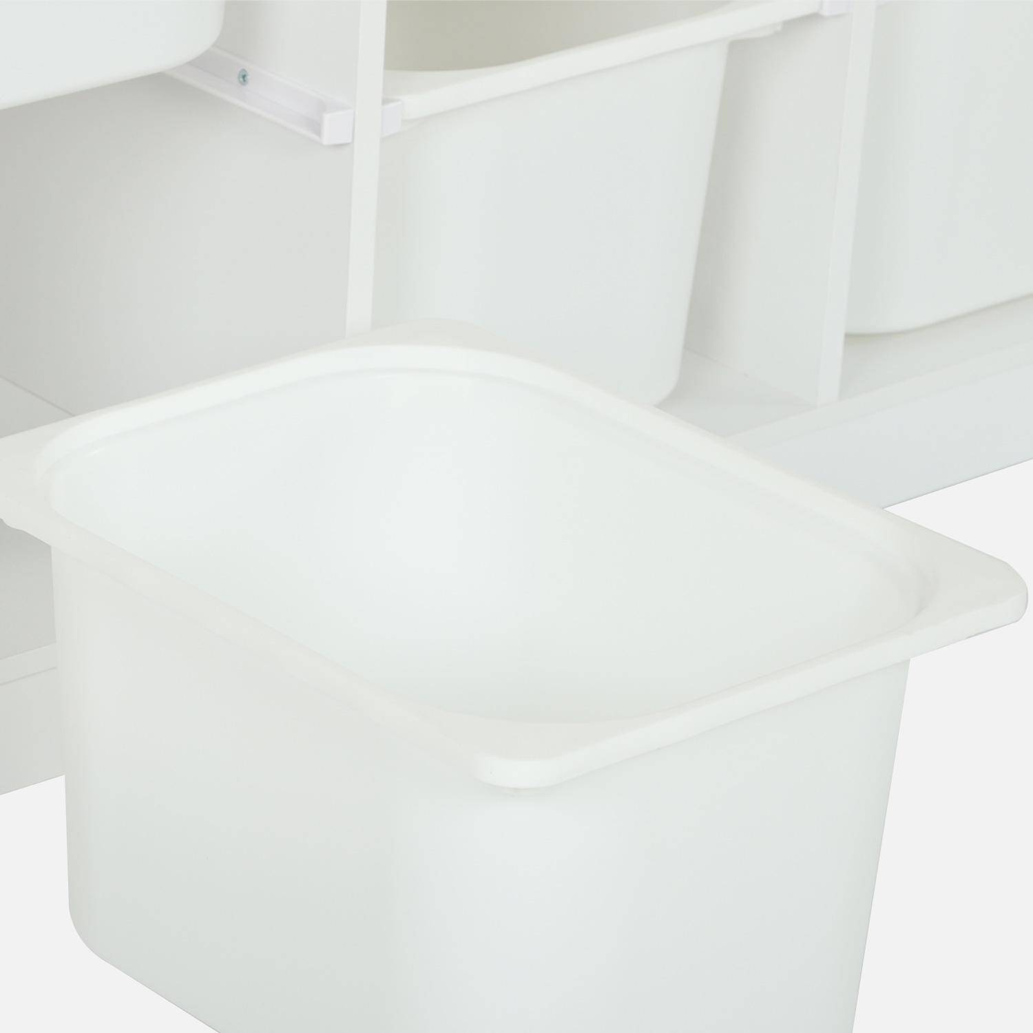 Mueble de almacenamiento para niños decorado en madera, 6 cajones, Sora, Blanco, 96x38.5x53 cm,sweeek,Photo3