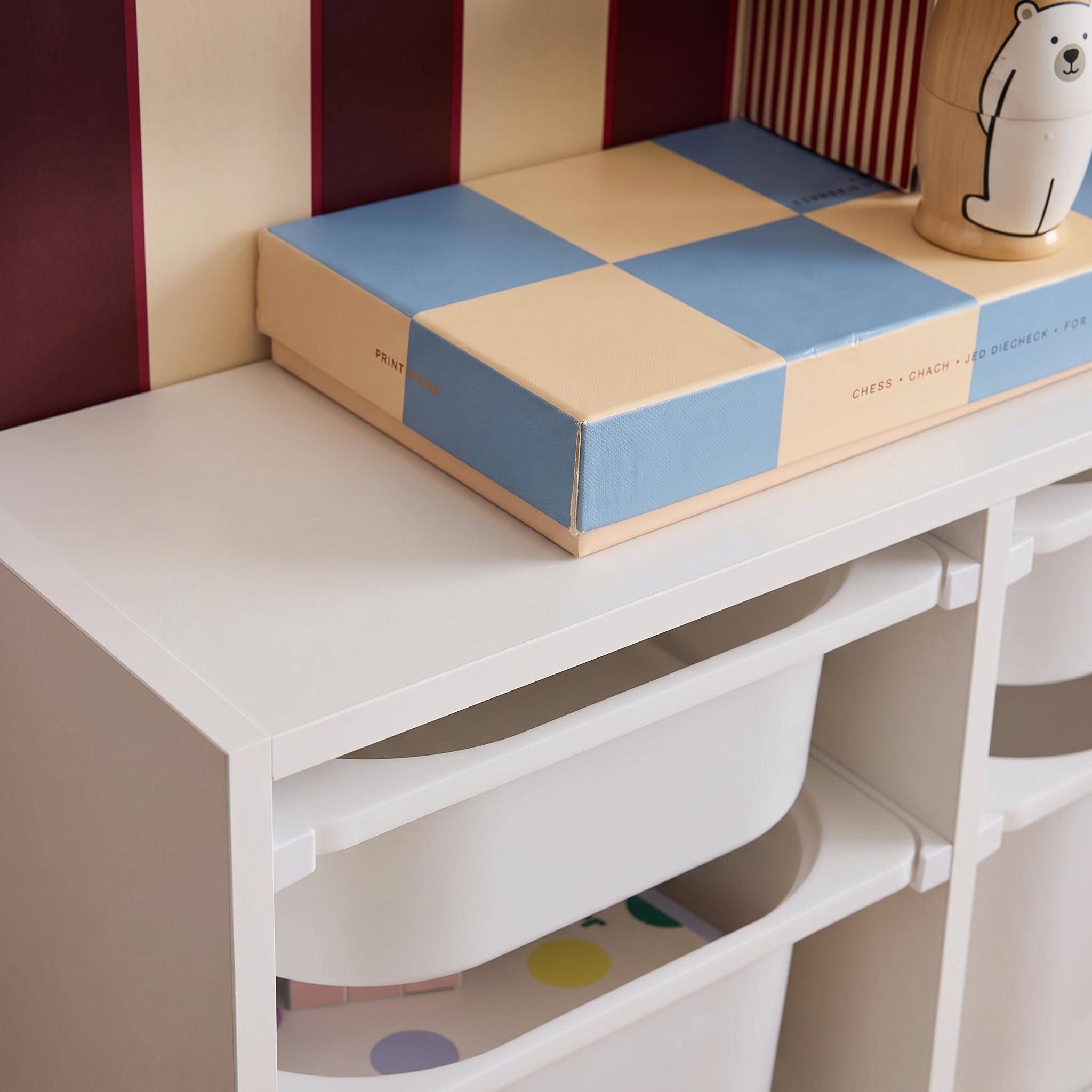 Móvel de arrumação infantil com 6 caixas, Sora, Branco, 96x38.5x53 cm Photo3