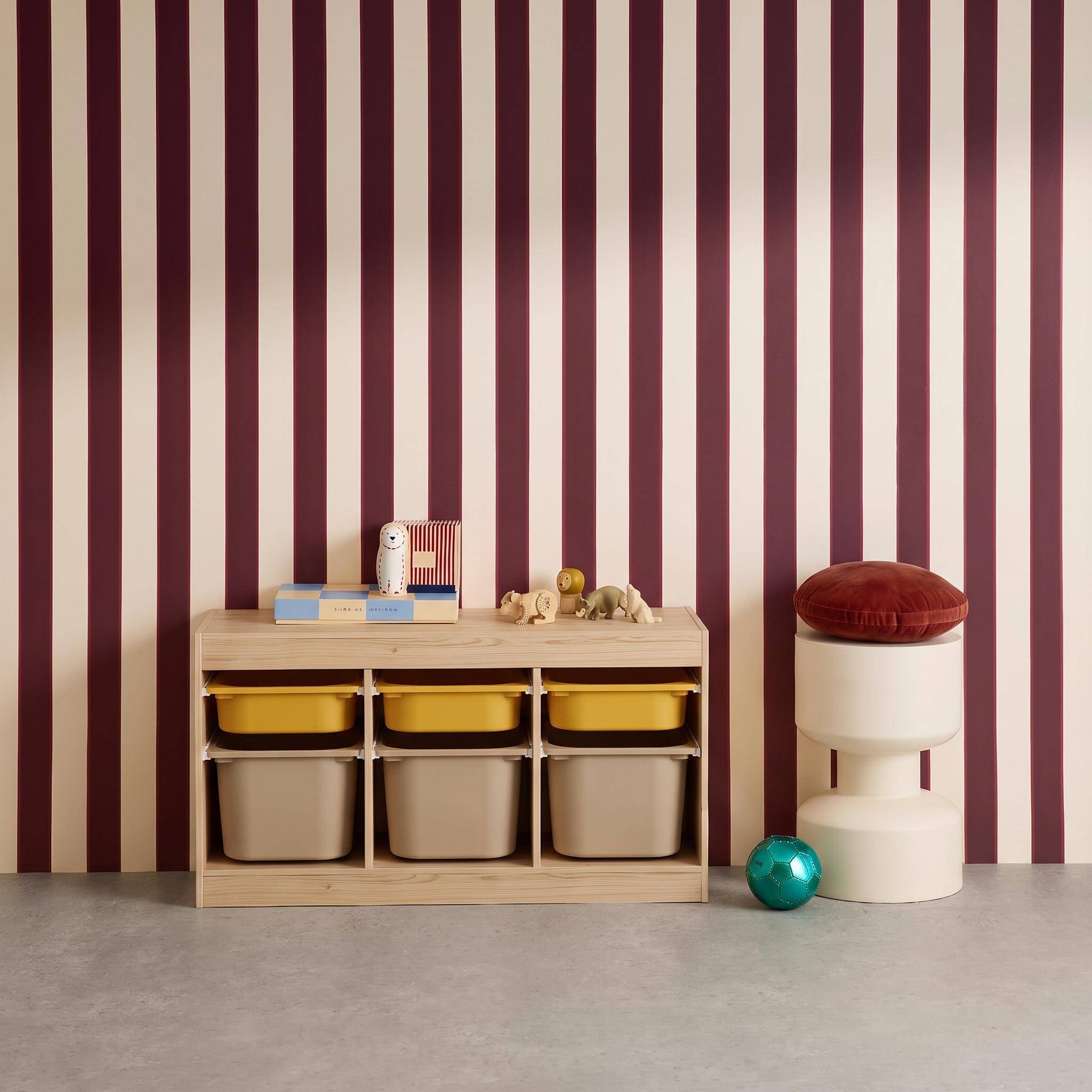 Mueble de almacenamiento infantil horizontal, 6 cajas, Sora, Mostaza, 96x38.5x53 cm,sweeek,Photo6