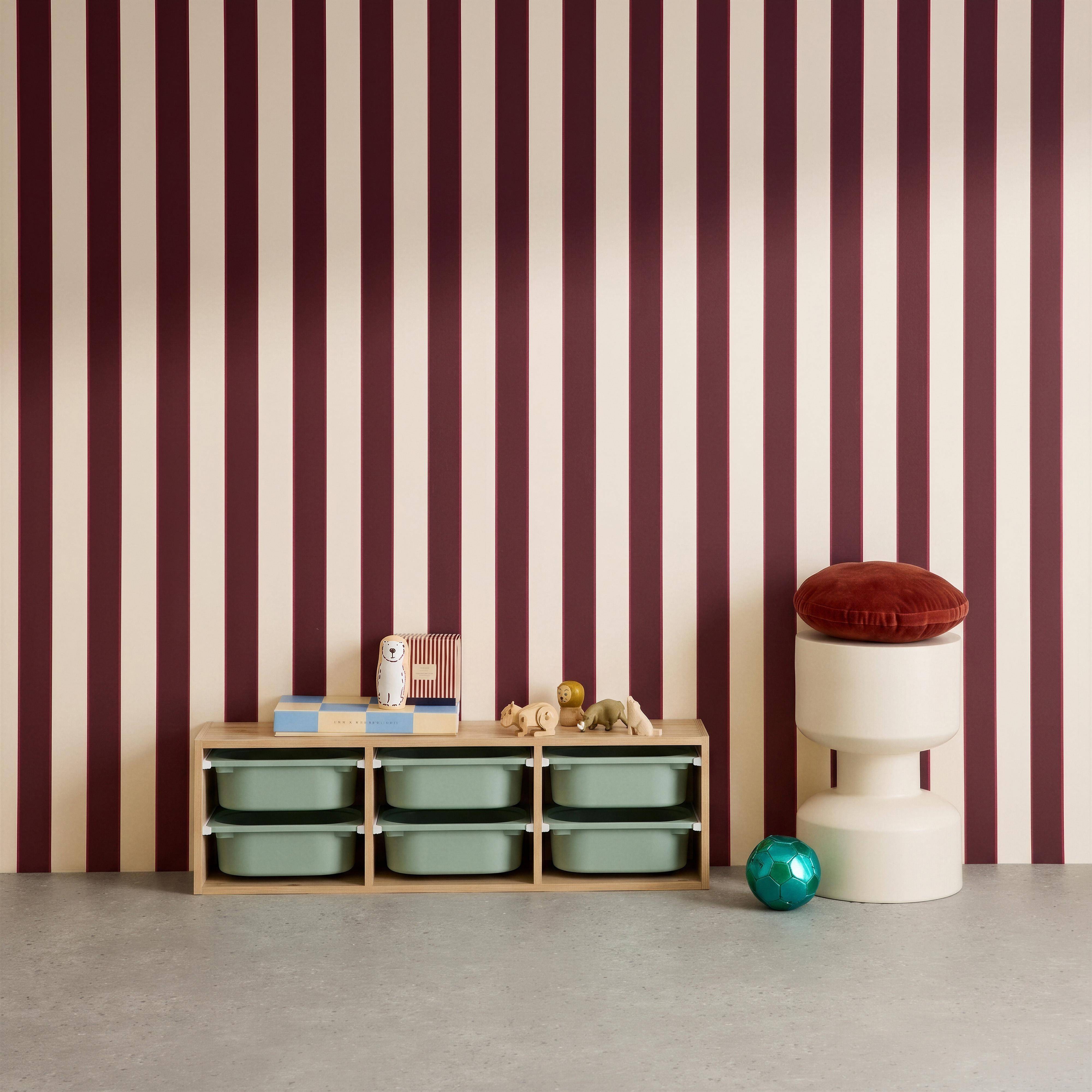 Móvel de arrumação infantil com 6 caixas coloridas , Sora, Verde cinzento, 97.5x21x29.4 cm,sweeek,Photo1