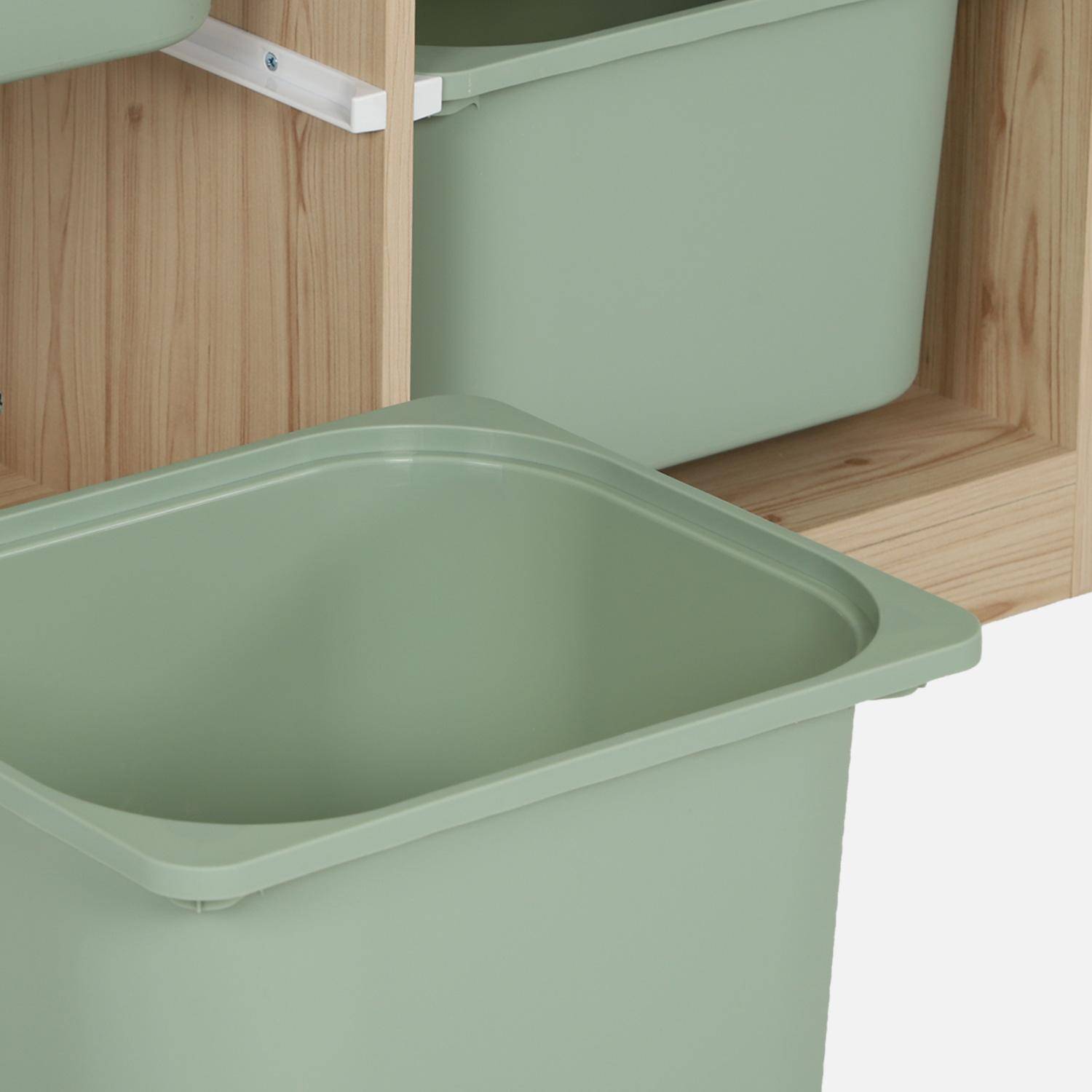 Mueble de almacenamiento infantil, 6 cajas coloridas, Sora, Verde grisáceo, 81x30x91 cm Photo4